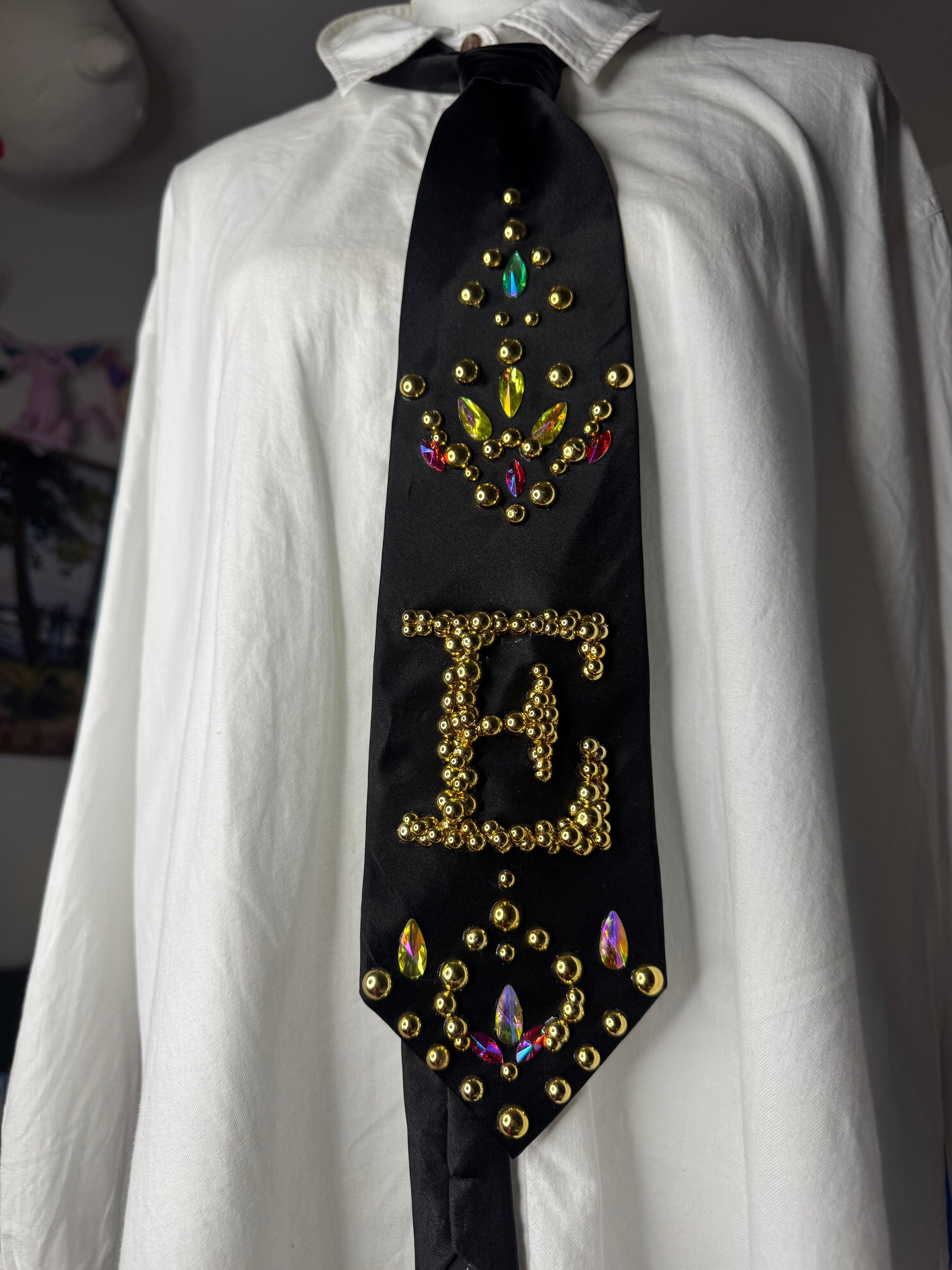 Black Capital Letter E High Class Royalty Tie