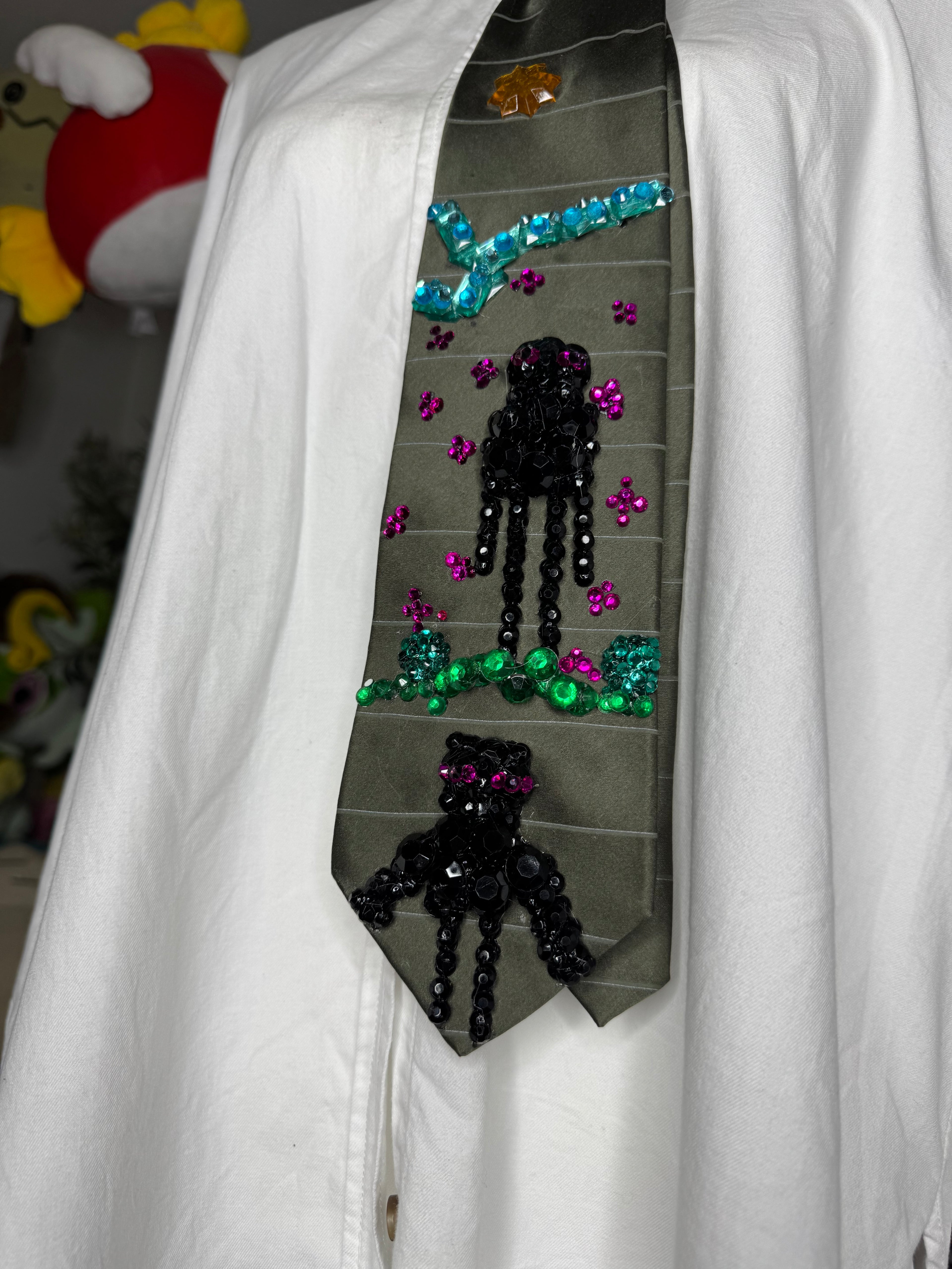 Green Endermans Themed Minecraft Tie