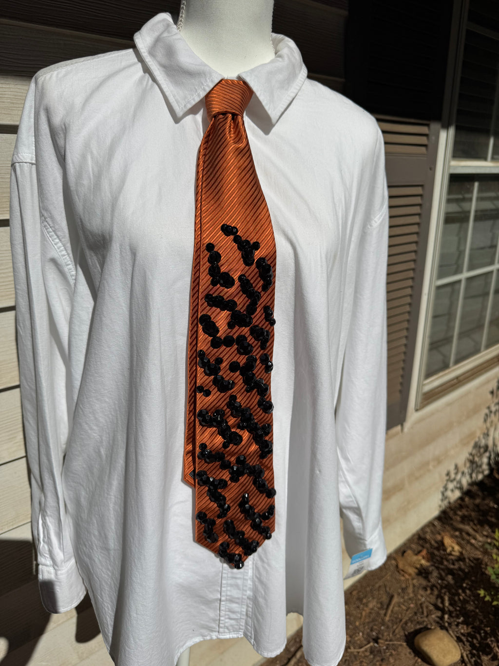 Orange Tiger Print Nature Tie