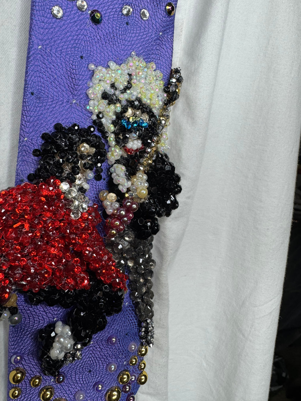 Electric Purple Michael Jackson Hanging Onto Jennifer Batten’s Leg During Eddie Van Halen Guitar Solo For Beat It HIStory Tour 1987 Tie