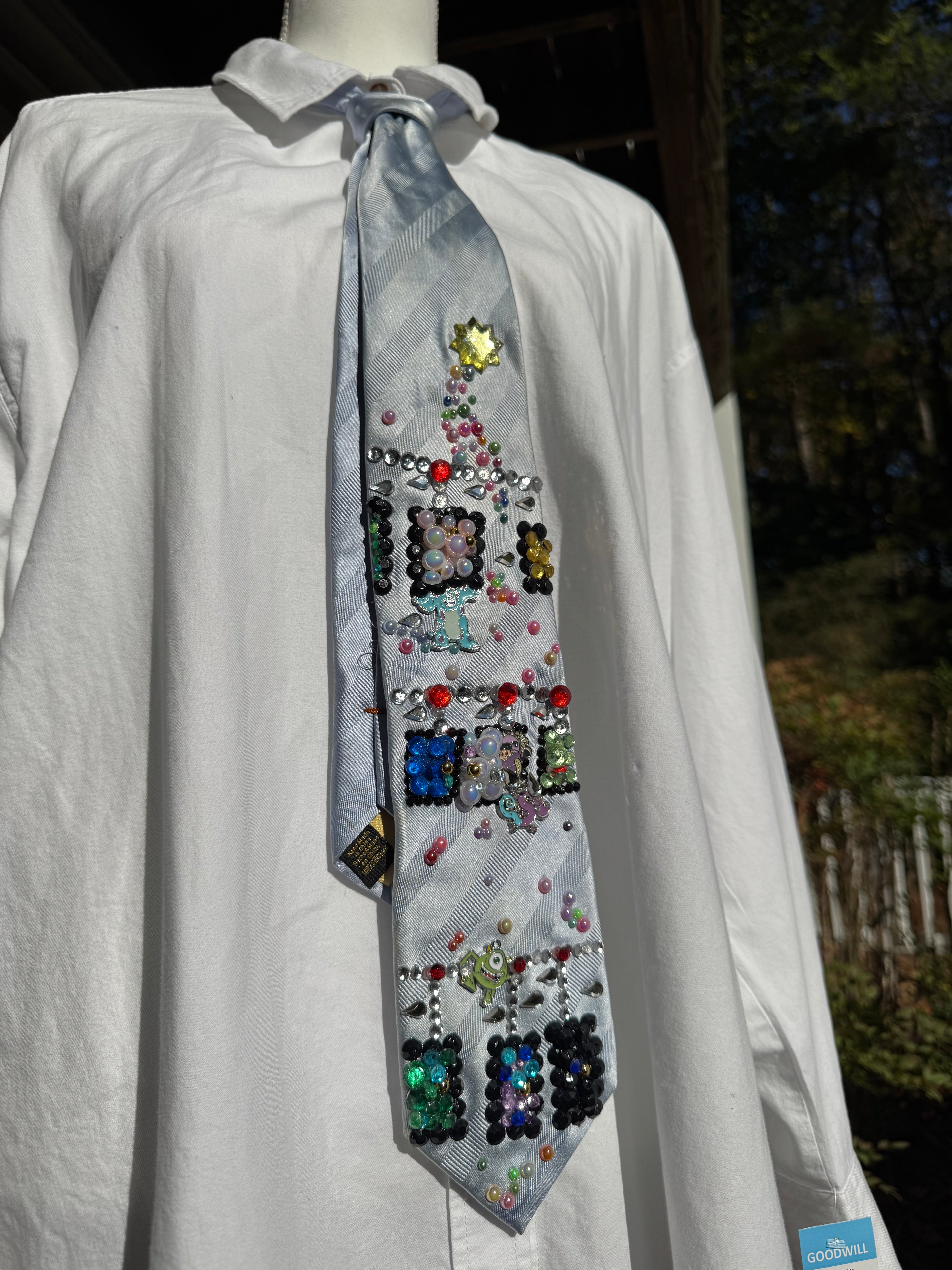 Light Blue Striped Door Chase Scene Monsters Inc Tie