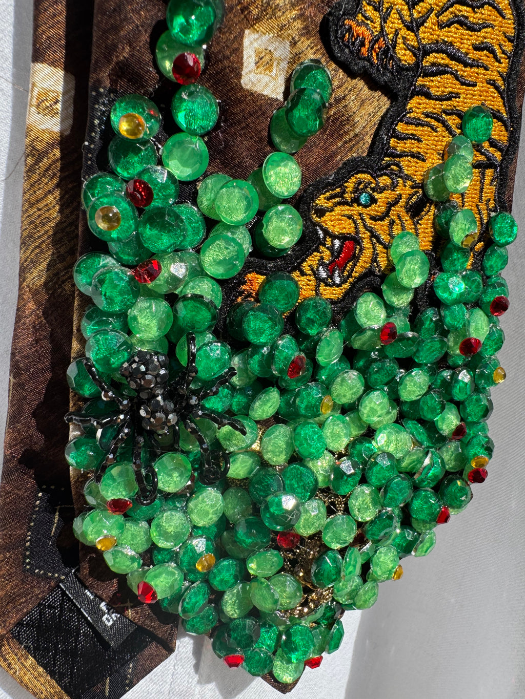 Brown Tiger Playin in Tall Grass Nature Royalty Tie
