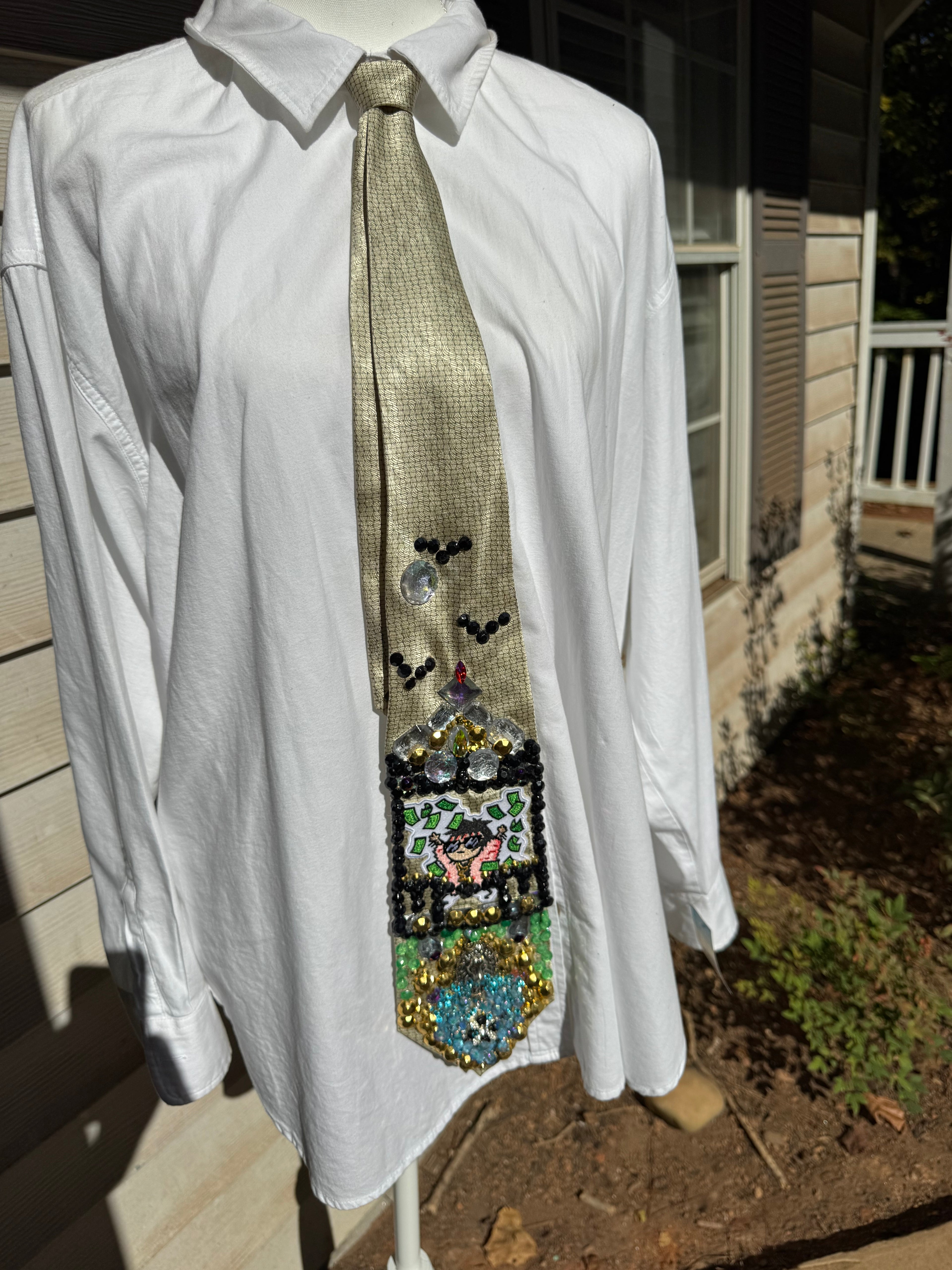 Beige Millionaire Mansion High Class Royalty Tie
