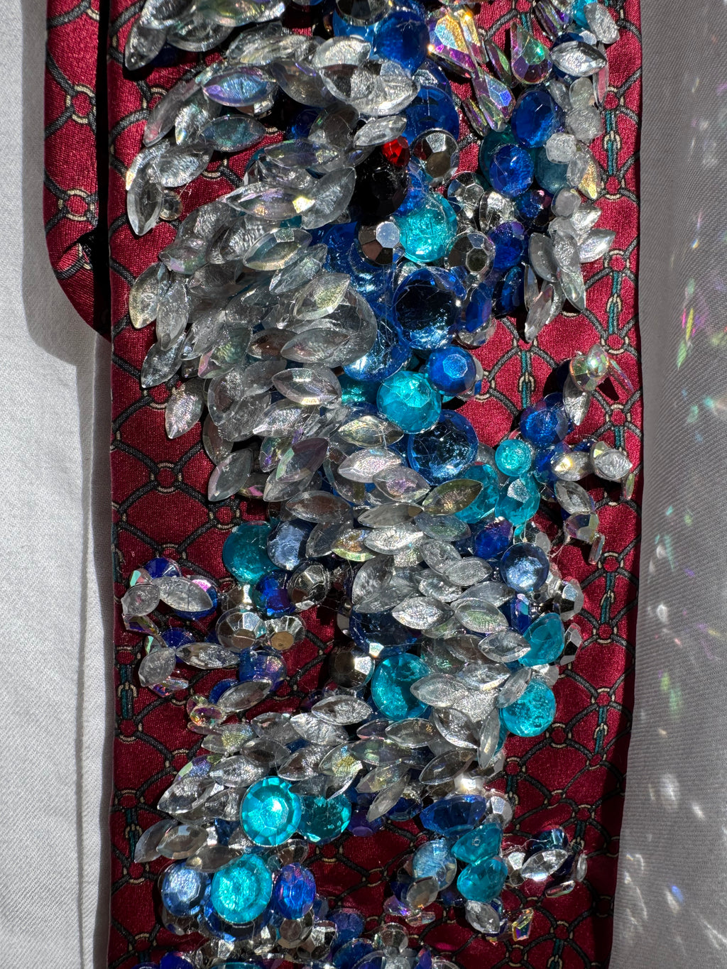 Red Silk Legendary Icy Samurai Dragon Royalty Tie