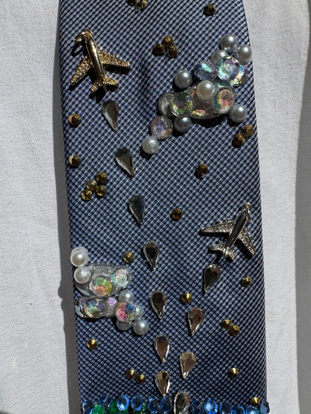 Light Blue Airport Airstrip Runway Pilot Tie