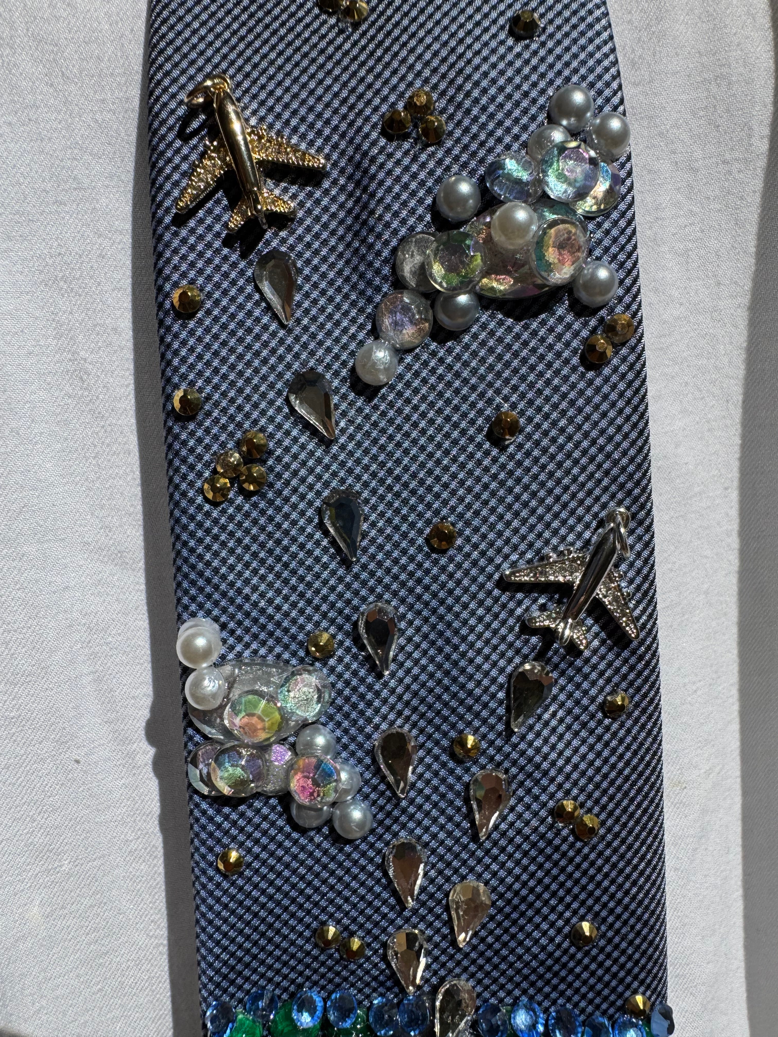 Light Blue Airport Airstrip Runway Pilot Tie