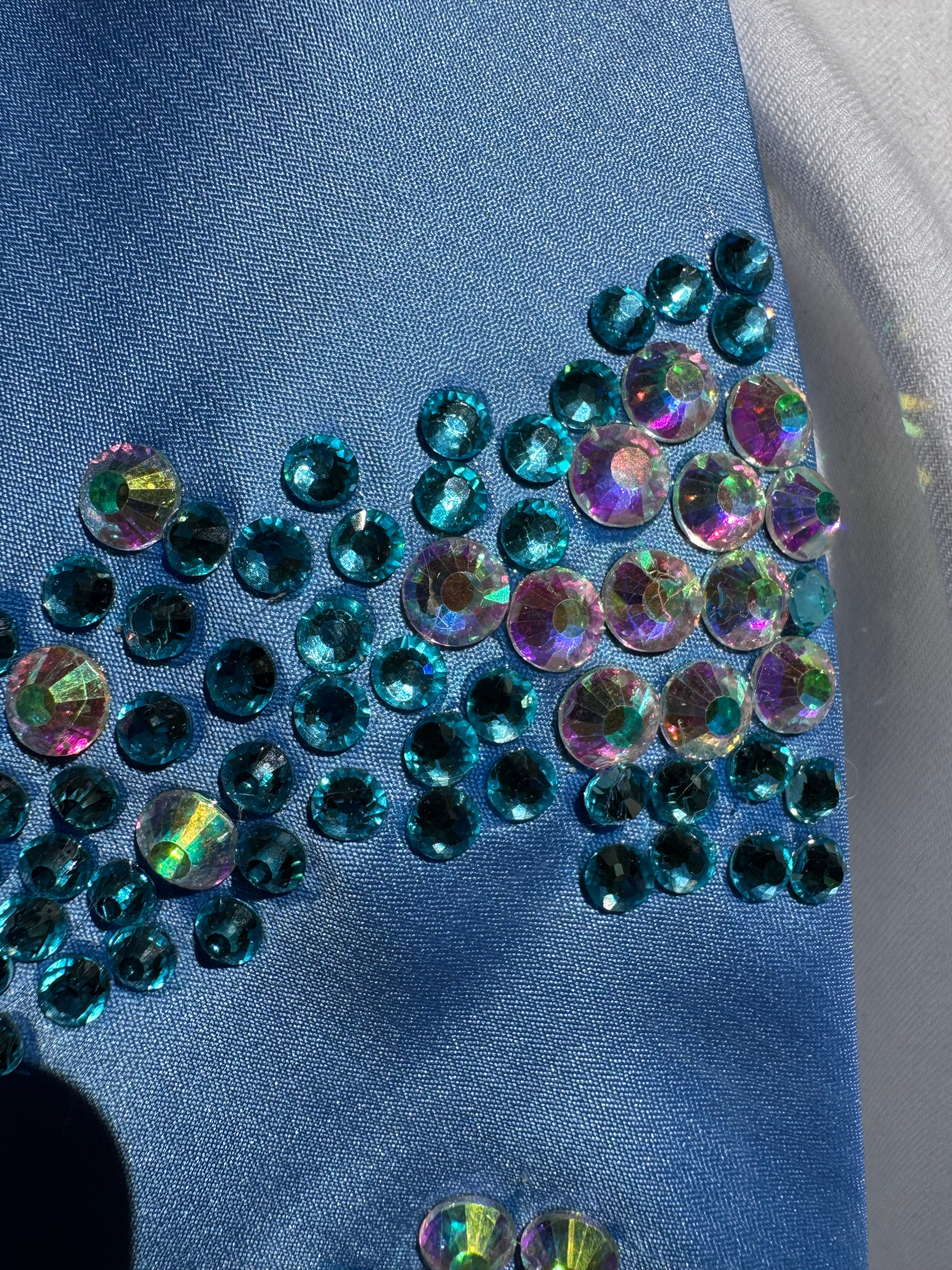 Sky Blue Scattered Coral Gemstones Royalty Tie