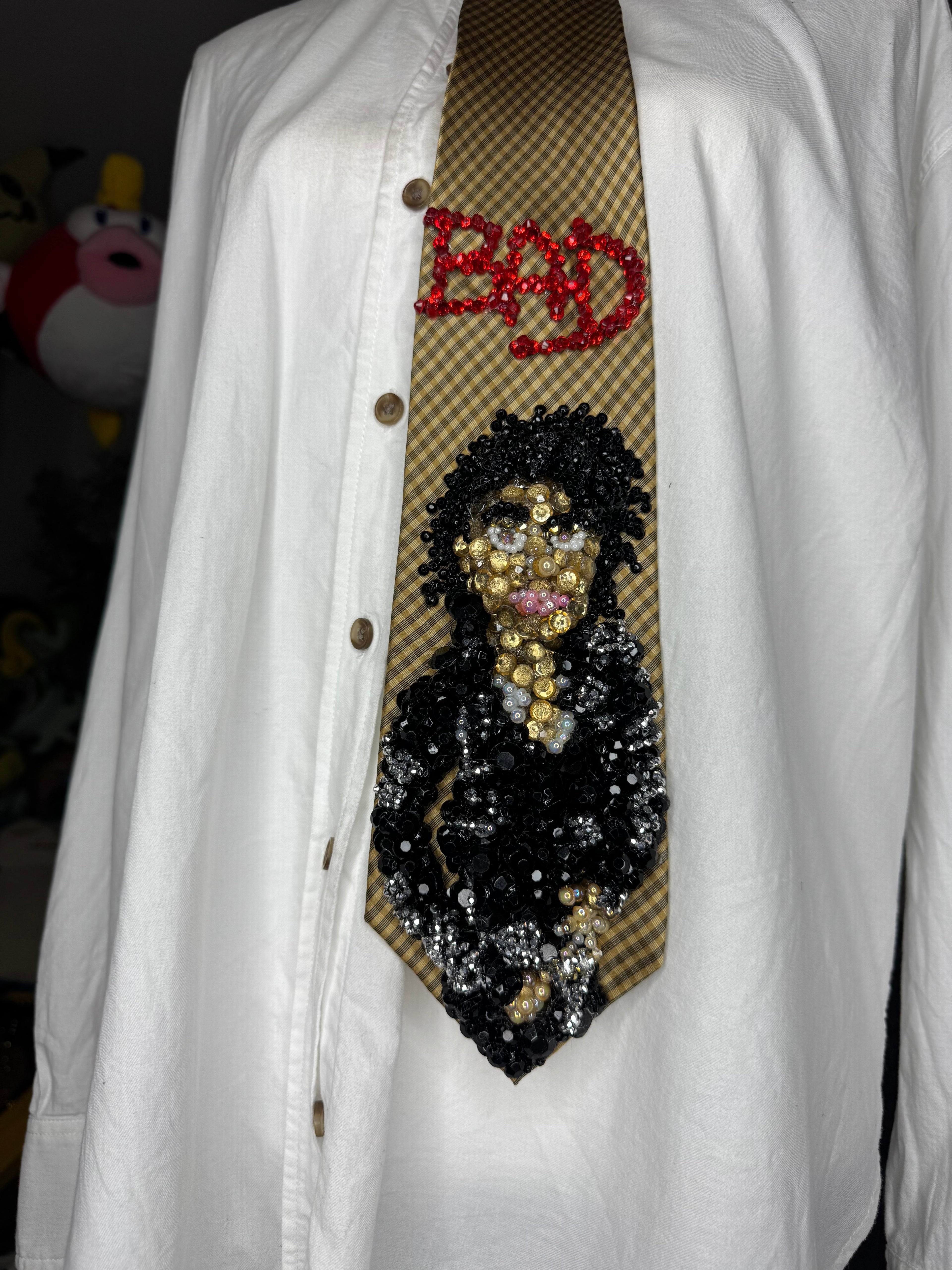 Gold Michael Jackson Bad Album Cover Tie