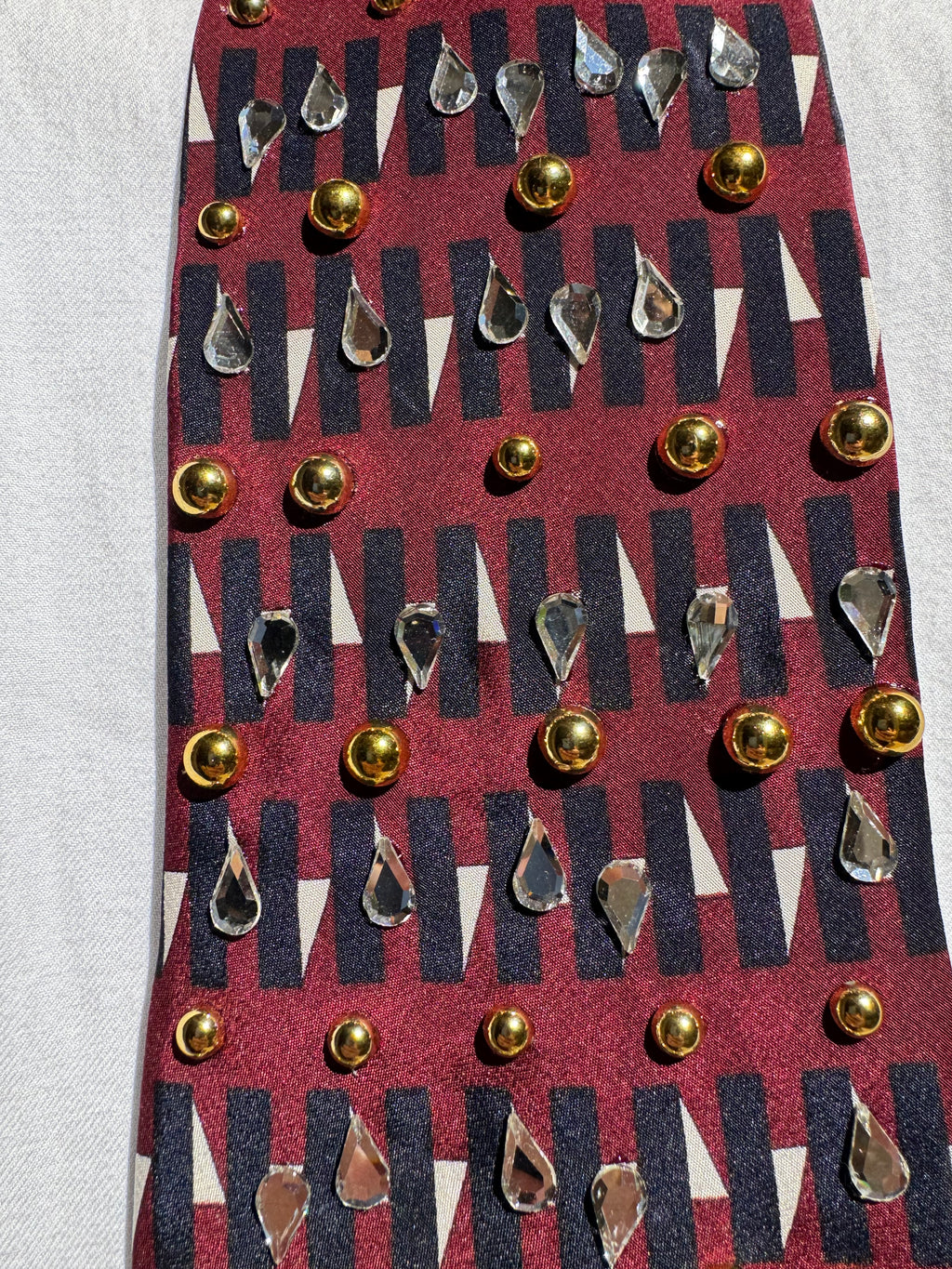 Burgundy Mini Sailor Ships Anchored Nautical Tie