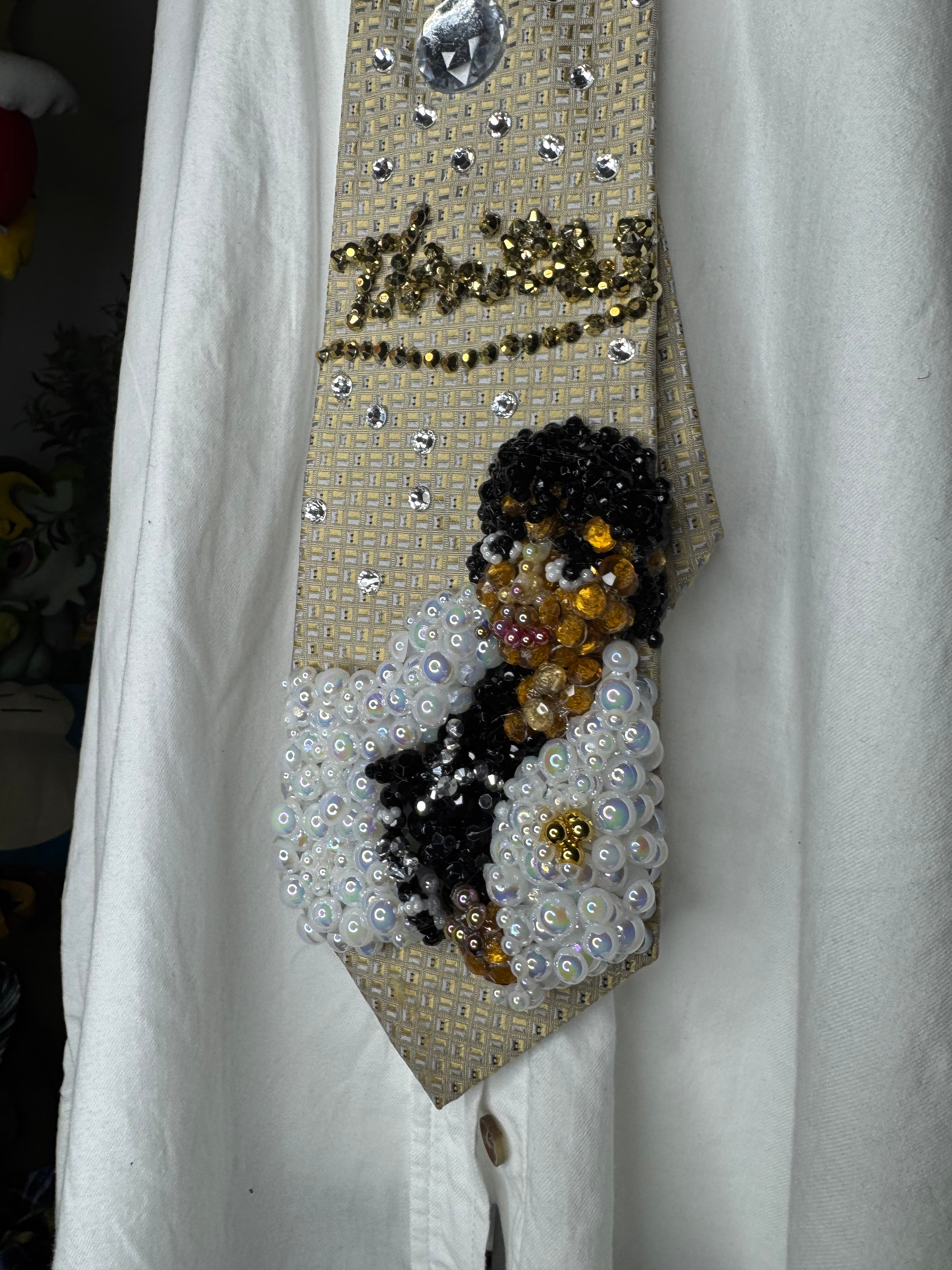 Gold Michael Jackson Thriller Album Cover Tie