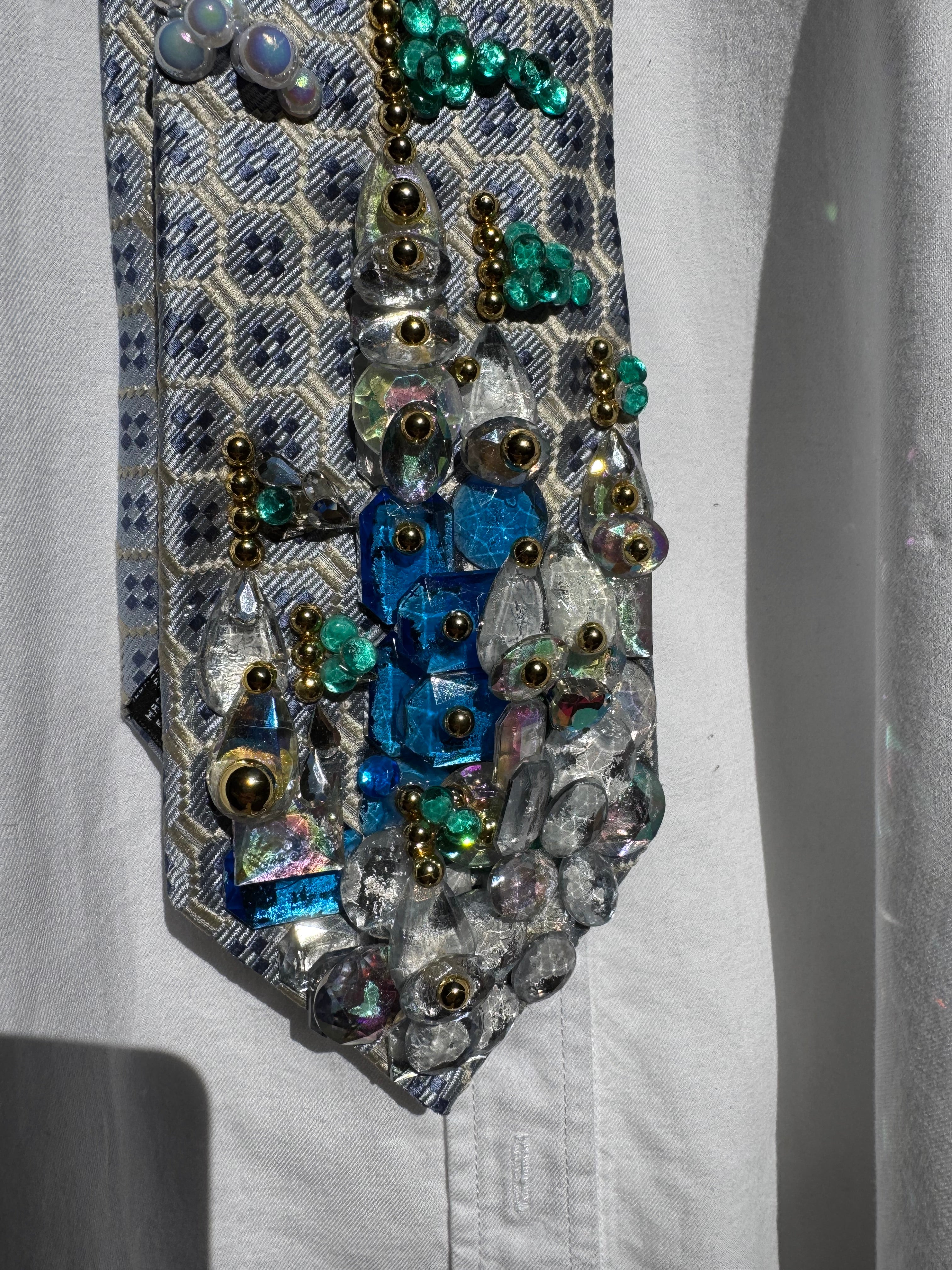 Light Blue Ice Castle Kingdom High Class Royalty Tie