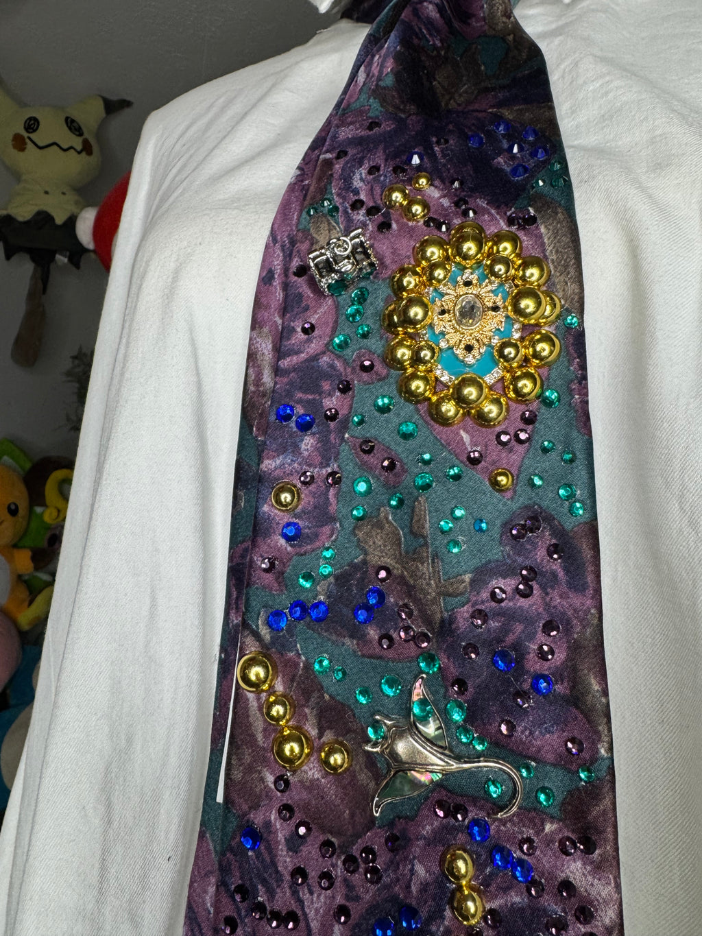 Marbled Indigo And Turquoise Ocean Floor Tropical Treasure Box Royalty Tie