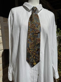 Gold and Grey Renaissance Printed Gold Asteroid Breaking Compass Space Royalty Tie