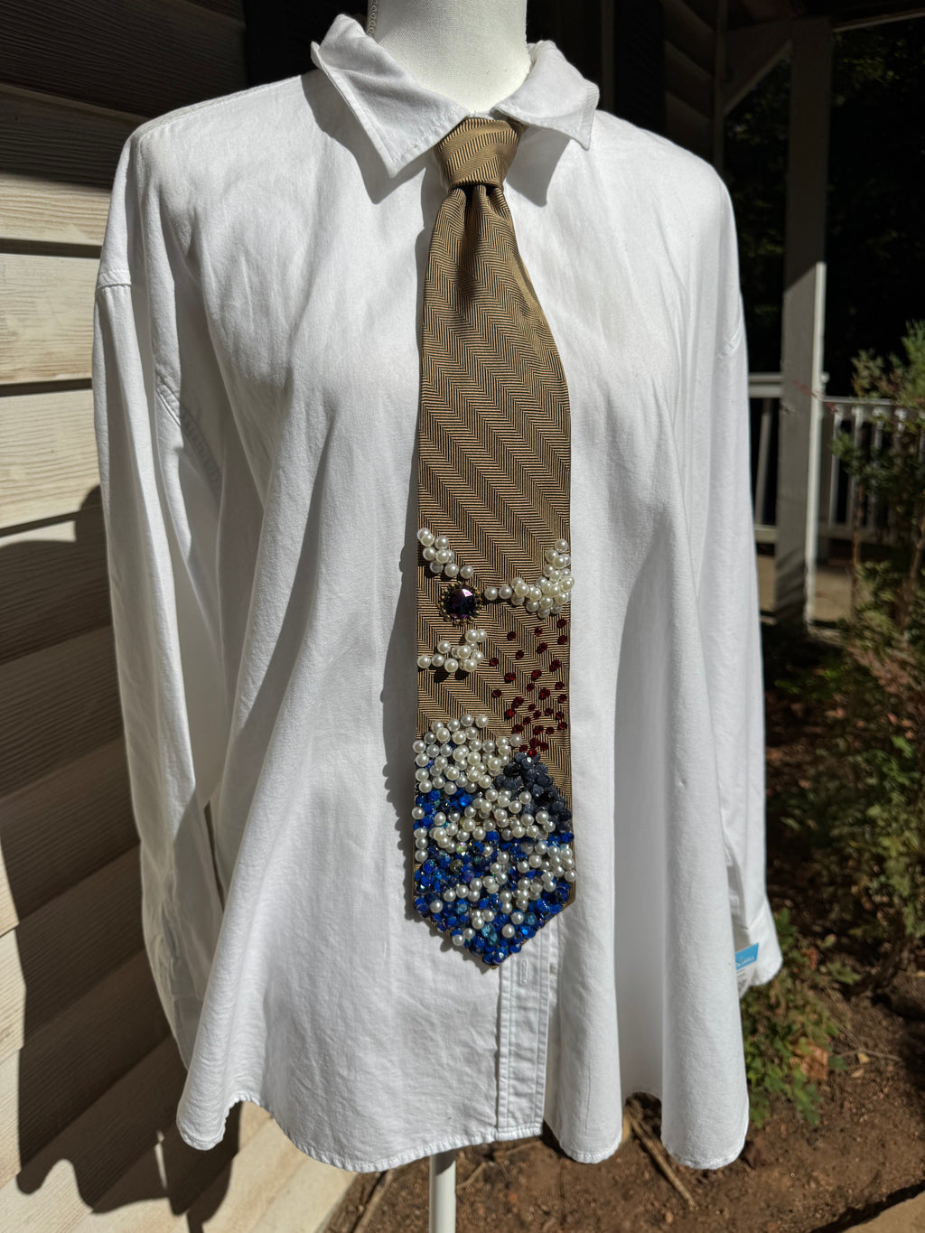 Beige Volcanic Eruption and Waves Crashing Nature Royalty Tie