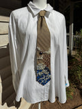 Beige Volcanic Eruption and Waves Crashing Nature Royalty Tie