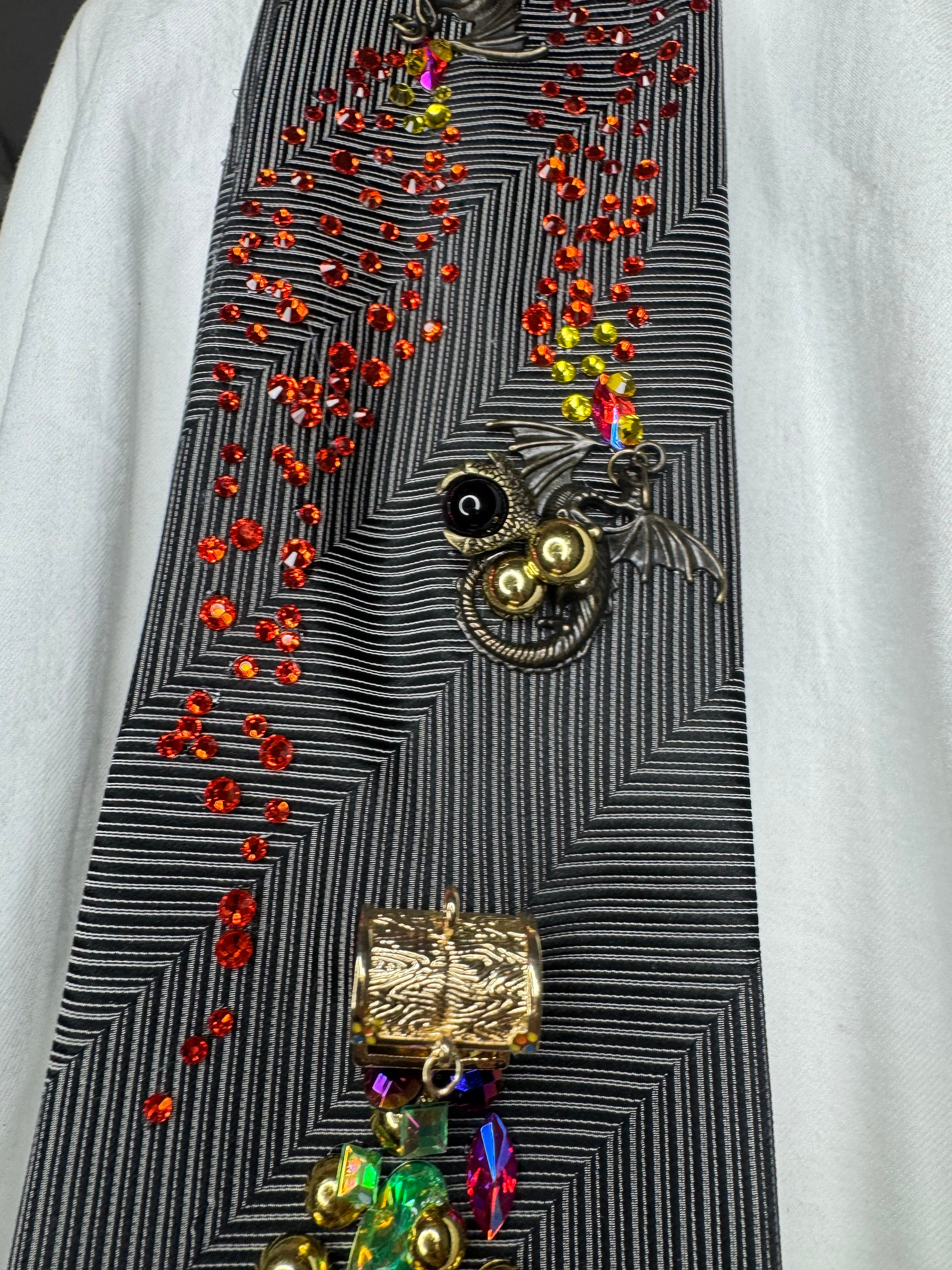 Grey Dragons and Hidden Treasures Royalty Tie