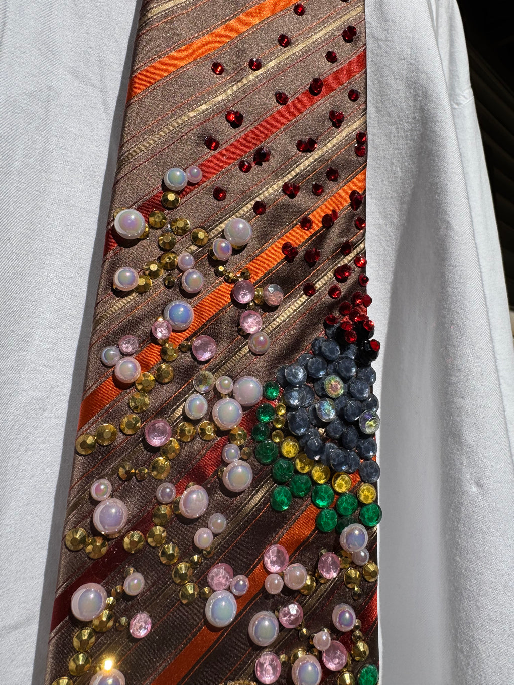 Brown And Orange Striped Volcanic Eruption Nature Royalty Tie