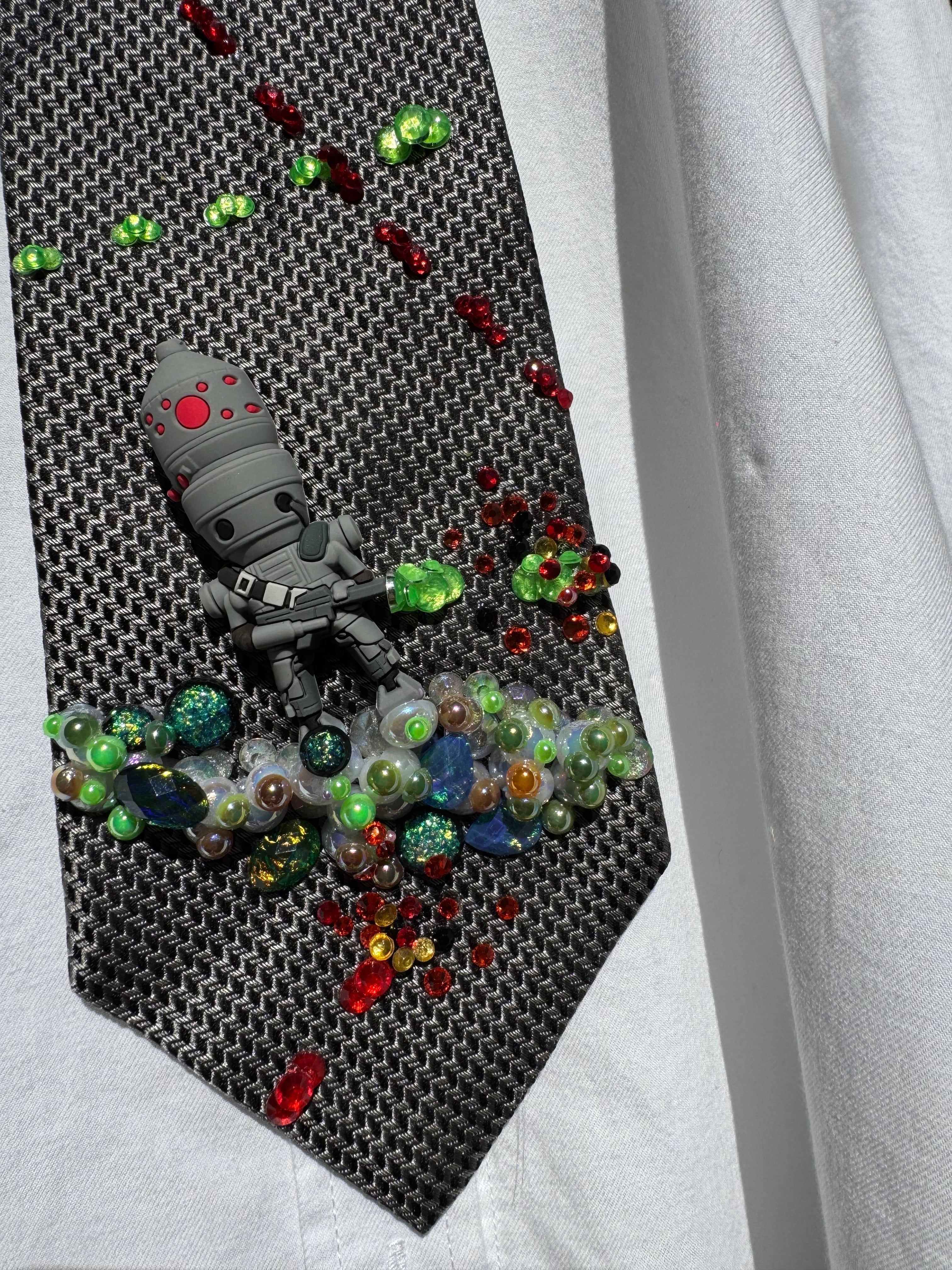 Grey and Millennium Falcon Flying Towards IG 88 Droid in Combat Star Wars Tie