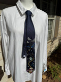 Navy Blue Anchored Jackpot Nautical Royalty Tie