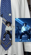 Blue Michael Jackson Hitting Wide Leg Arm Up & at Crotch Pose In Ghosts Short Film