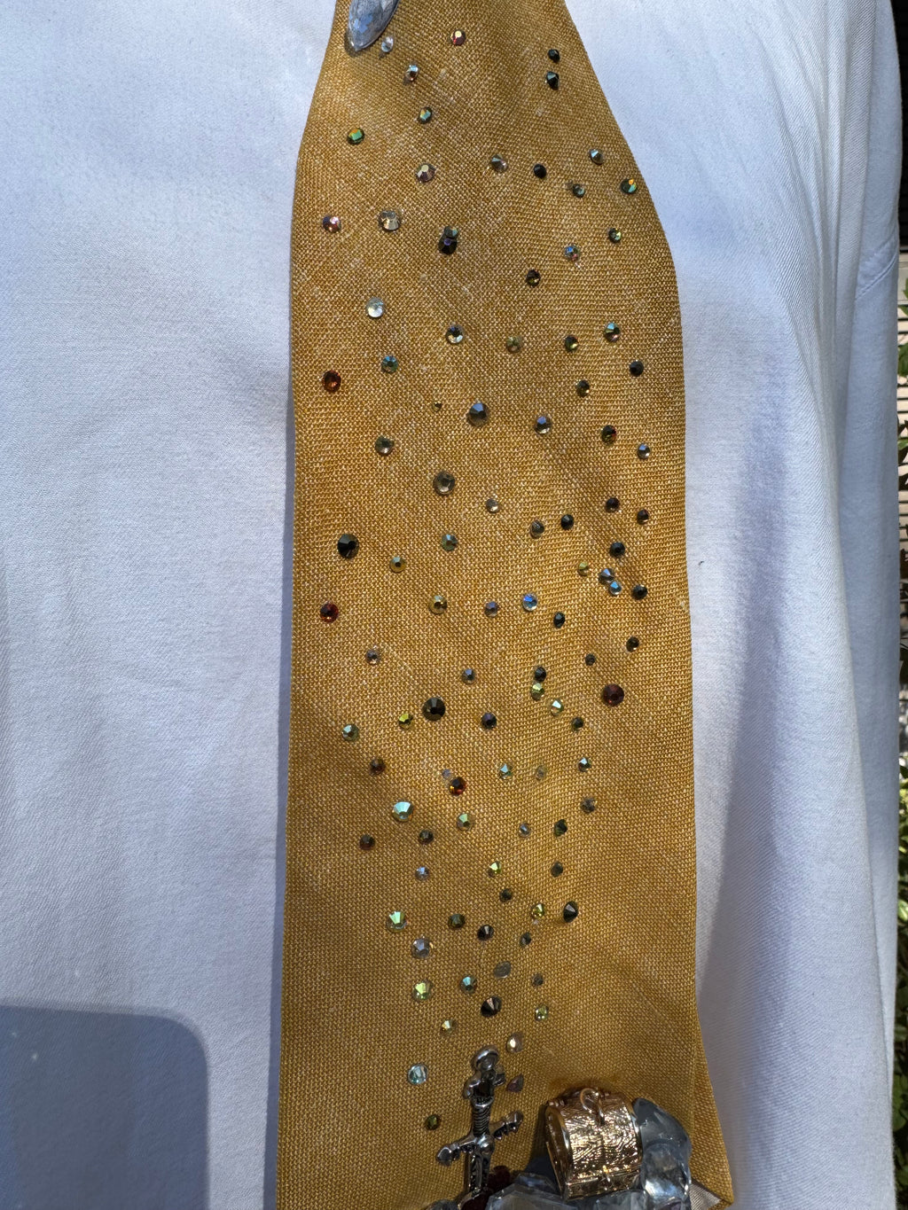 Gold Arthurs Sword Set in Stone High Class Royalty Tie