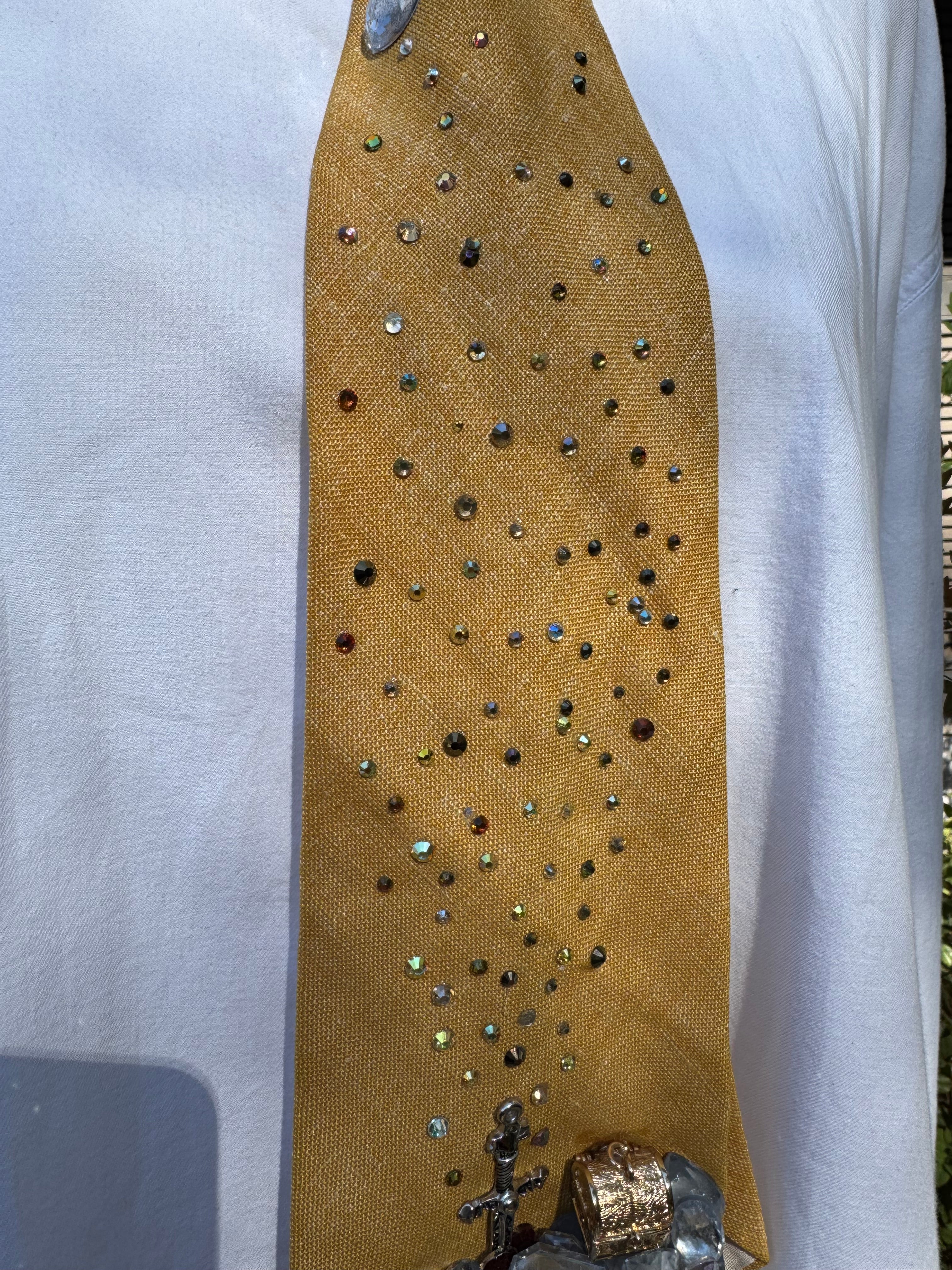Gold Arthurs Sword Set in Stone High Class Royalty Tie
