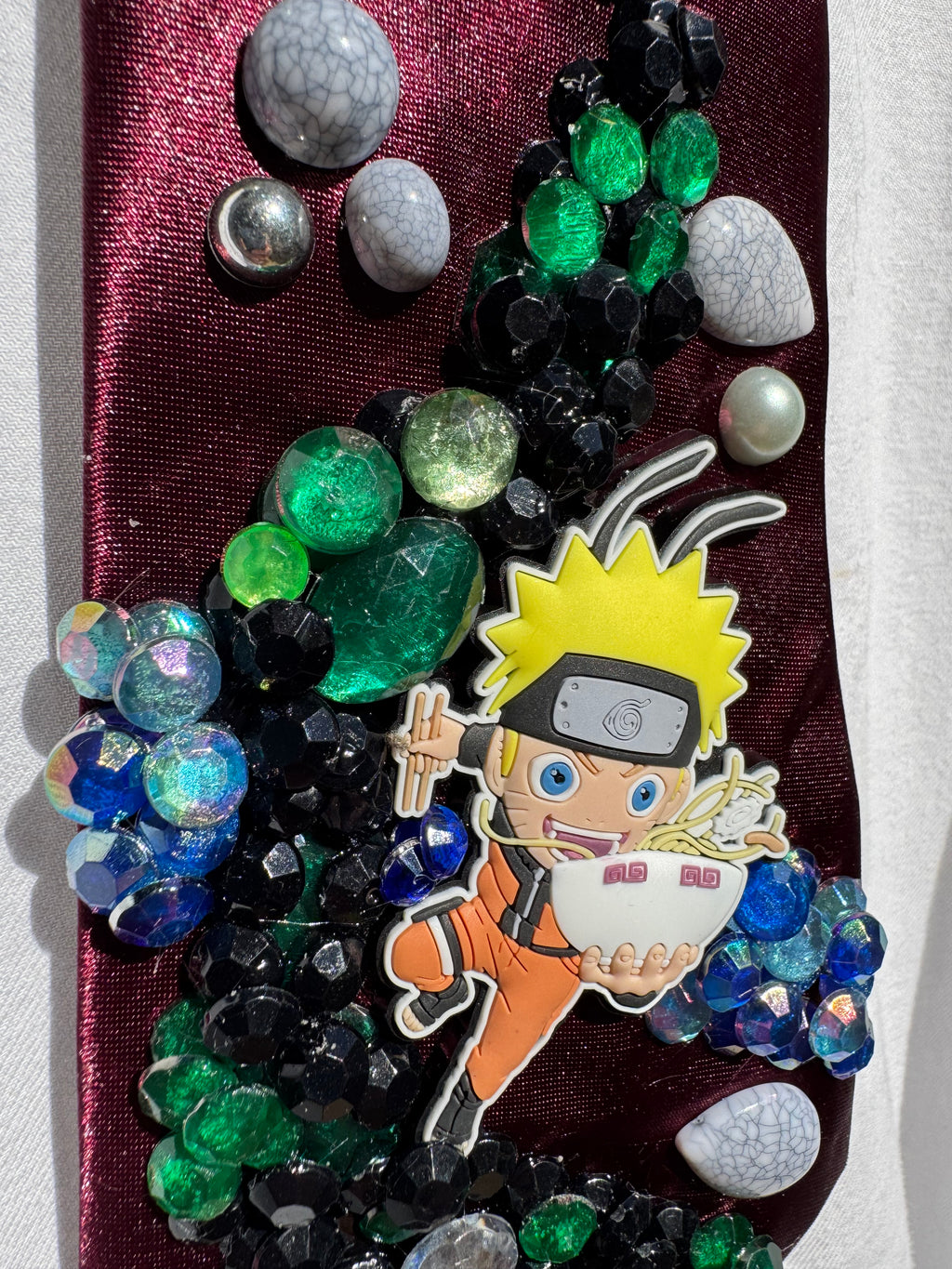 Burgundy Silk Midnight Ramen Run Naruto Shippuden Anime Tie