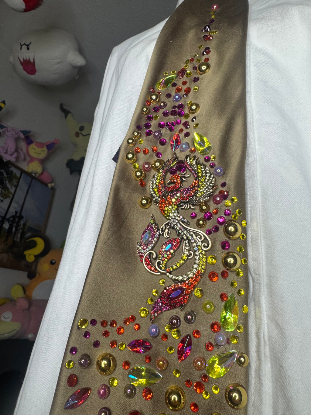 Brown Silk Aura Colored River Phoenix Royalty Nature Tie