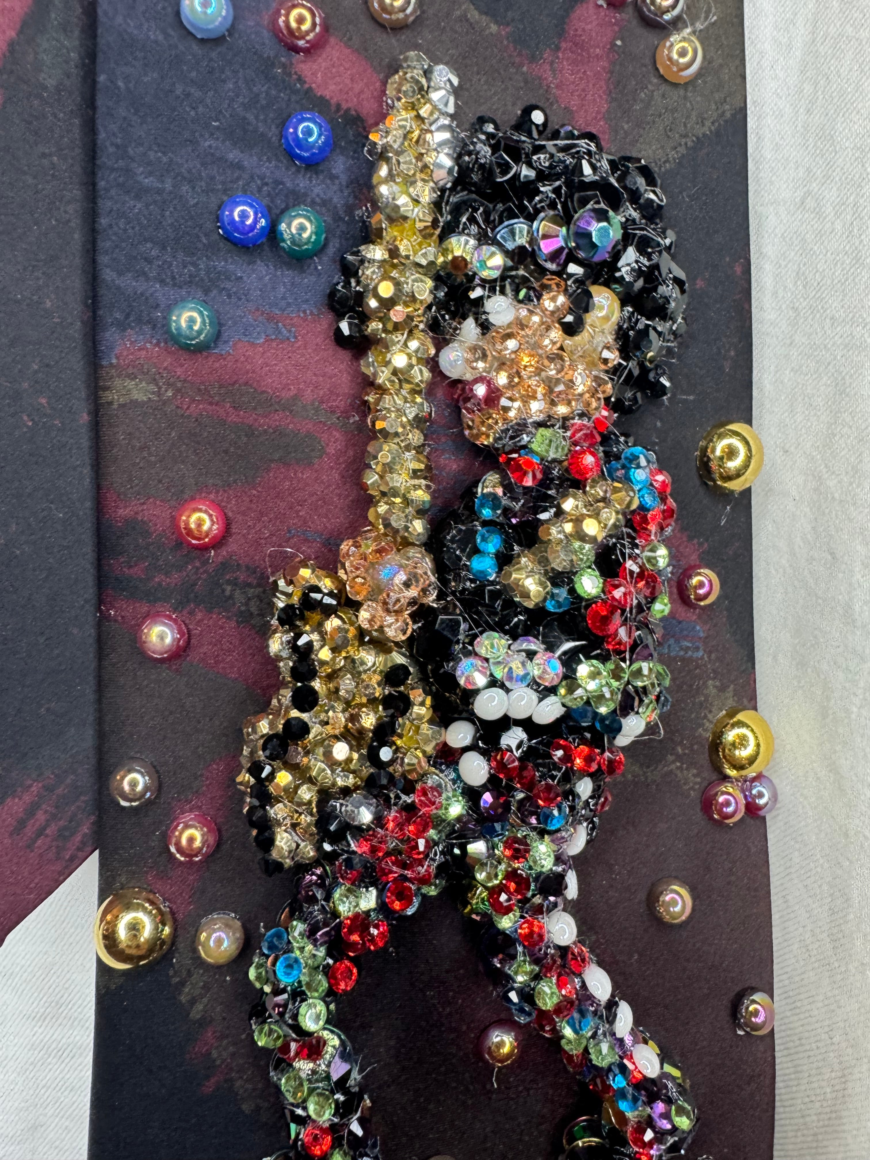 Marbled Prince Rocking Out In Colorful Black Royalty Outfit Tie
