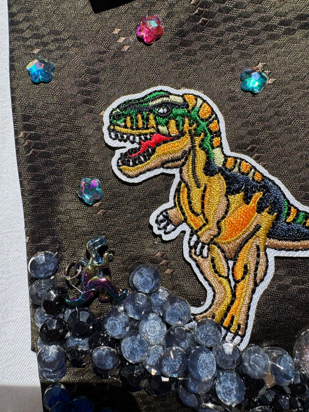 Dark Green Huge Asteroid Crashing Jurassic World Dinosaurs Tie
