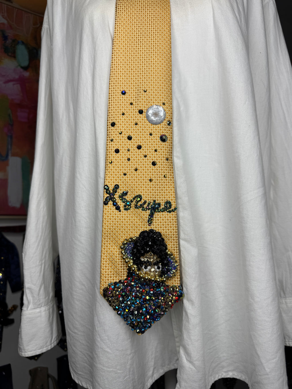 Gold Michael Jackson Xscape Album Cover Tie
