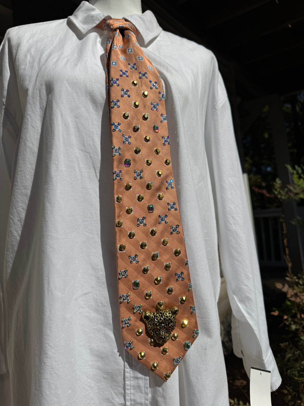 Orange Jaguar Head High Class Royalty Tie