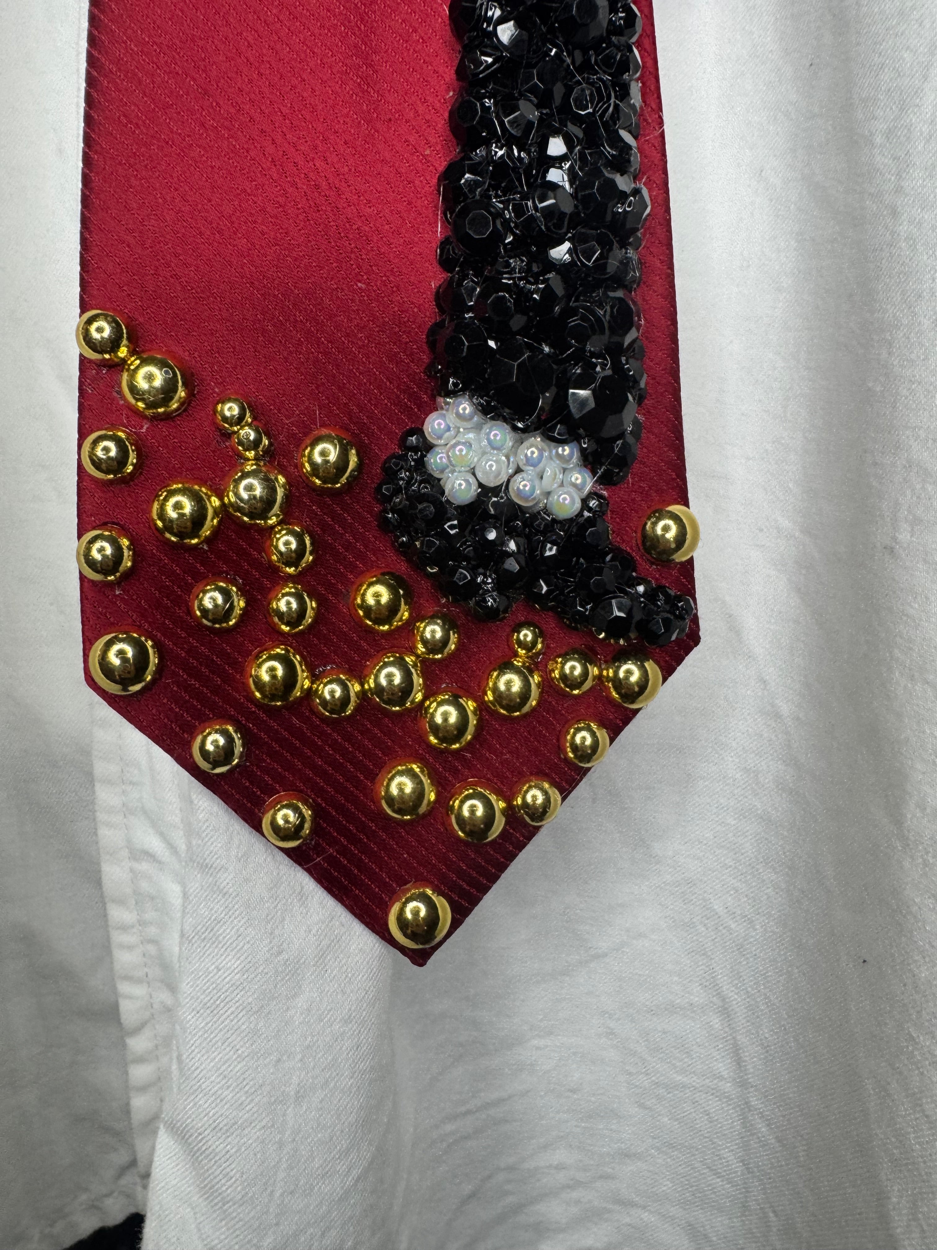 Red Michael Jackson Pointing Finger Down Pose To TWYMMF At Grammy Awards Tie