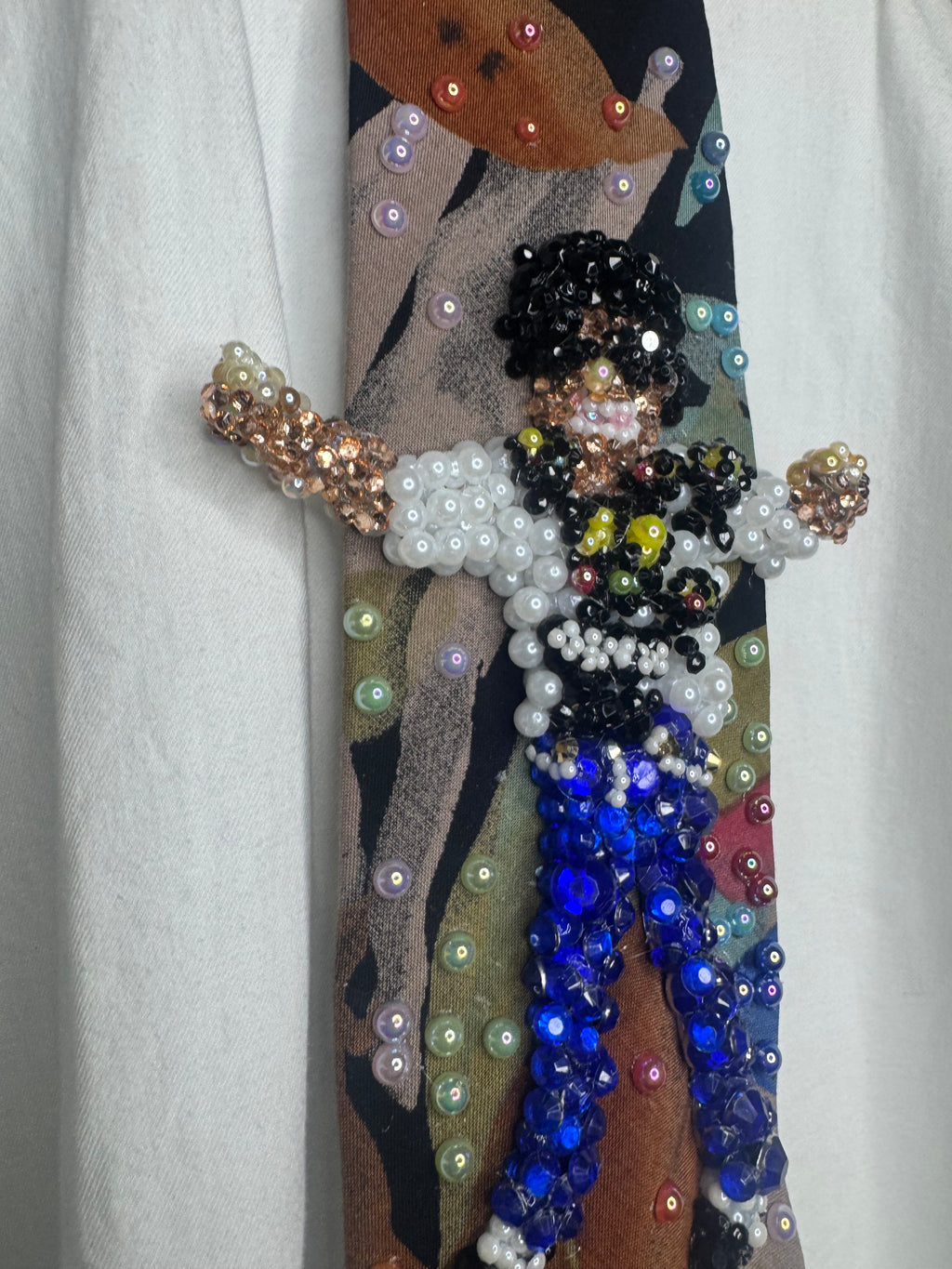 Multicolored Floral Print Michael Jackson Dancing in TDCAU Music Video Tie