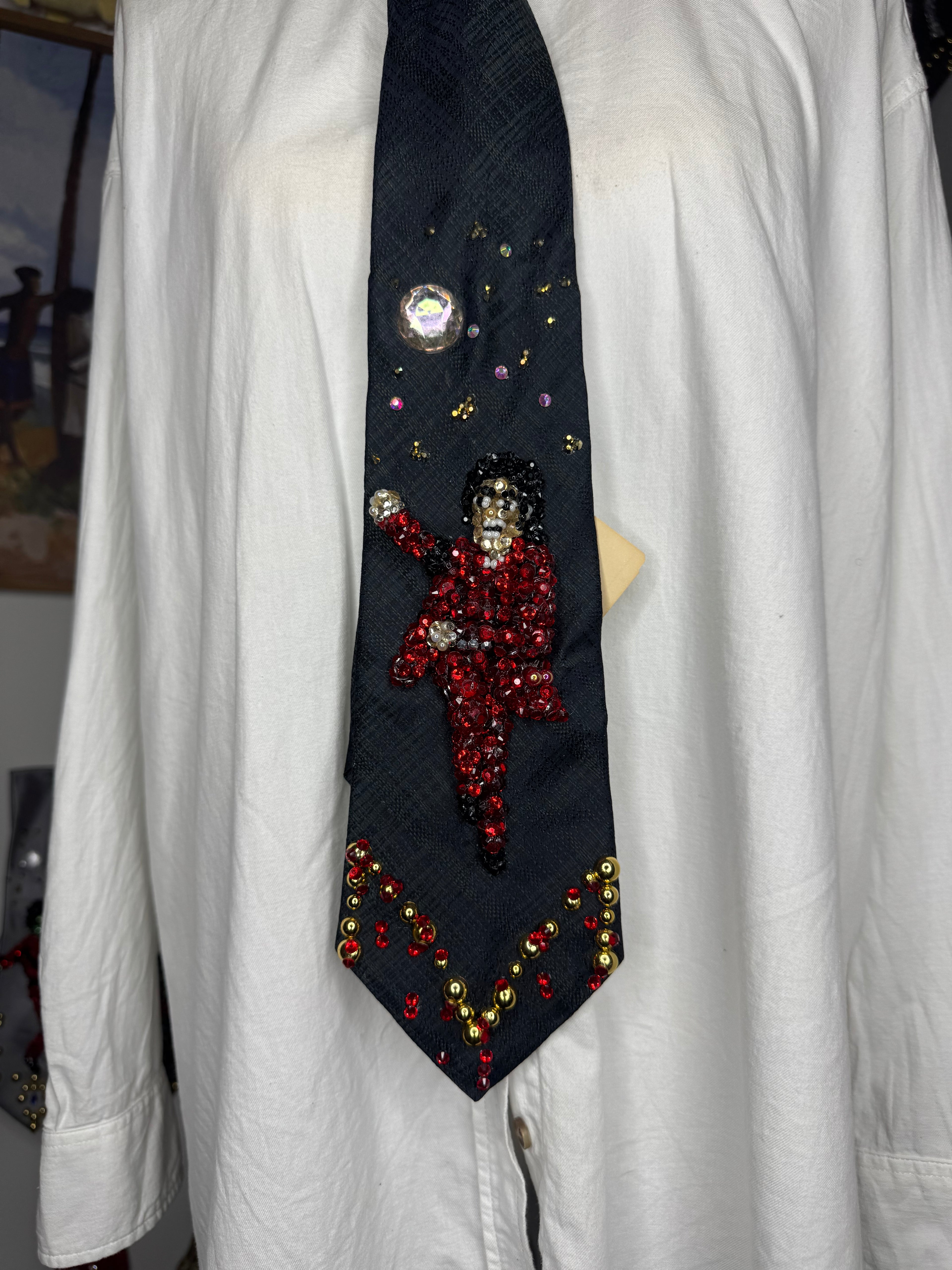 Black Michael Jackson Blood On the Dance Floor Single Cover Tie