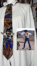 Multicolored Floral Print Michael Jackson Dancing in TDCAU Music Video Tie