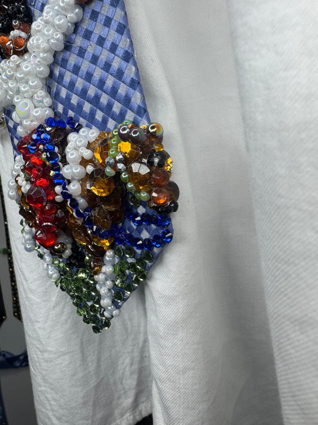 Blue Michael Jackson Smiling Being Free While Horseback Riding Tie