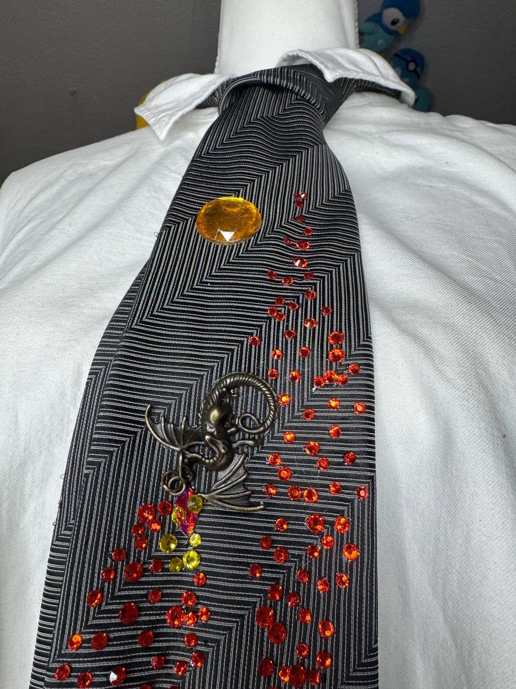 Grey Dragons and Hidden Treasures Royalty Tie