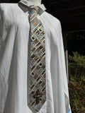 Beige and Light Blue Striped Cross High Class Royalty Tie