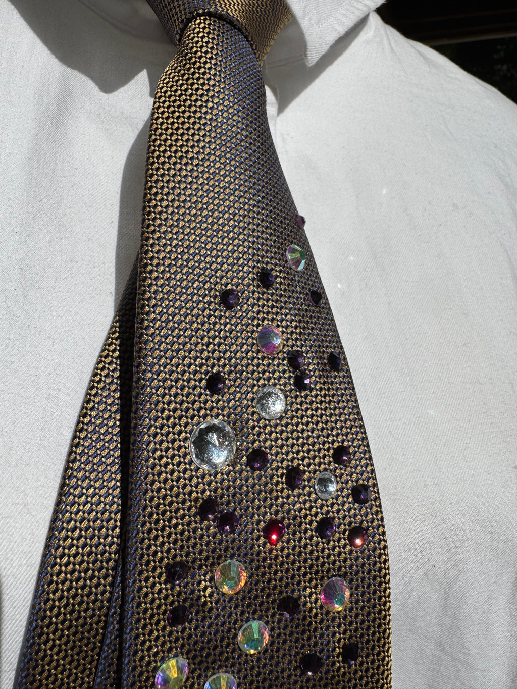 Gold Iridescent and Purple Aura High Class Royalty Tie