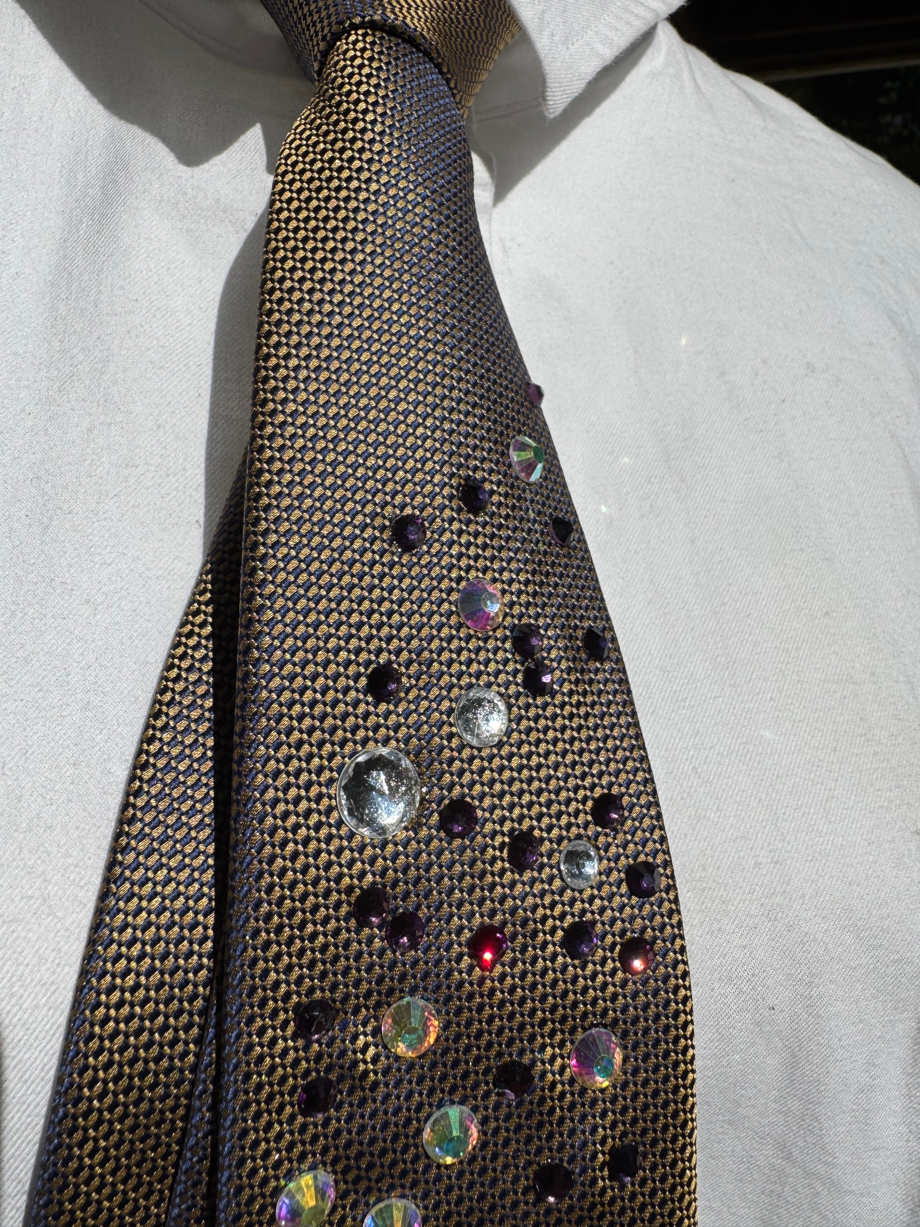Gold Iridescent and Purple Aura High Class Royalty Tie