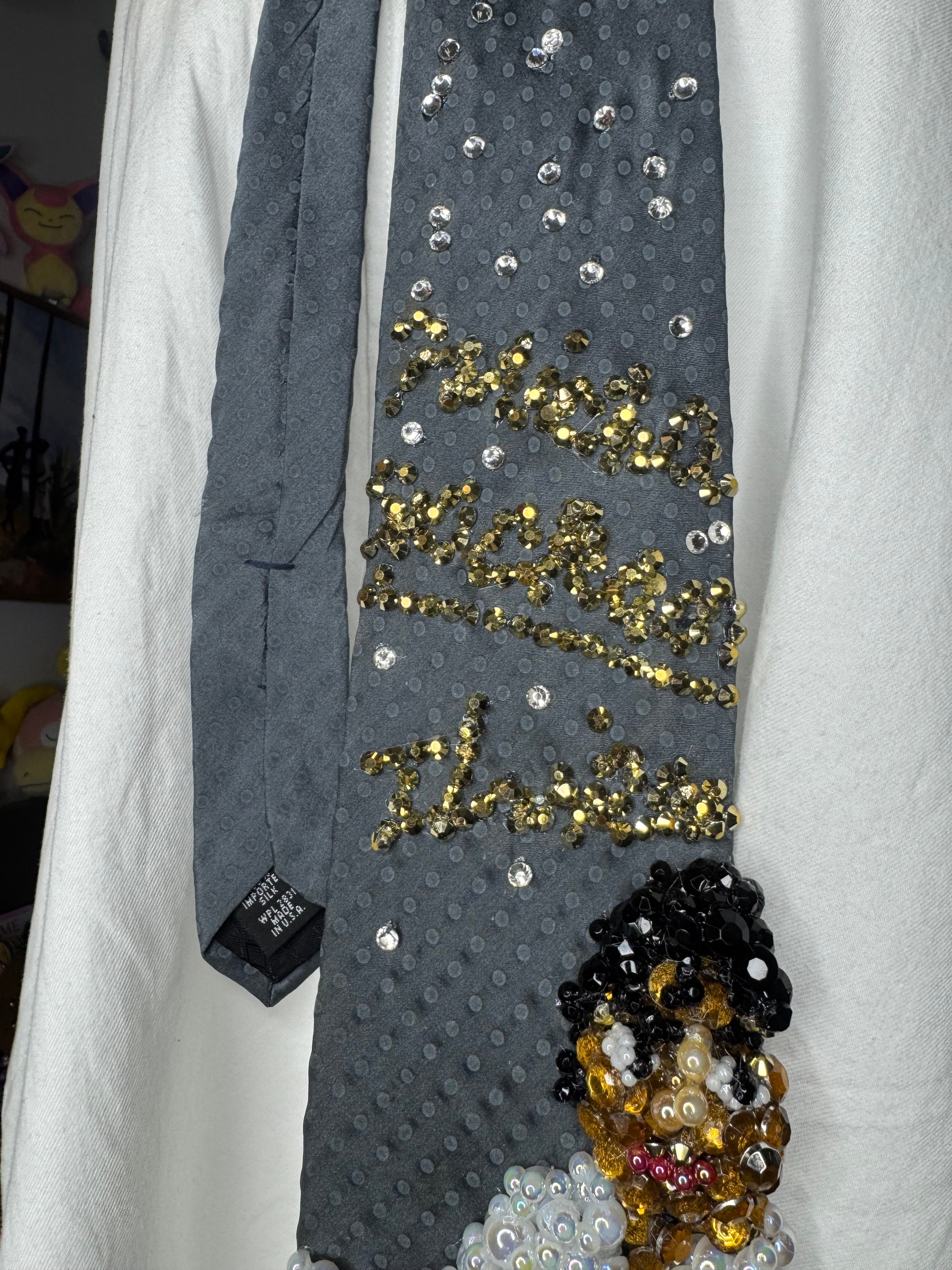 Grey Michael Jackson Thriller Album Cover Tie