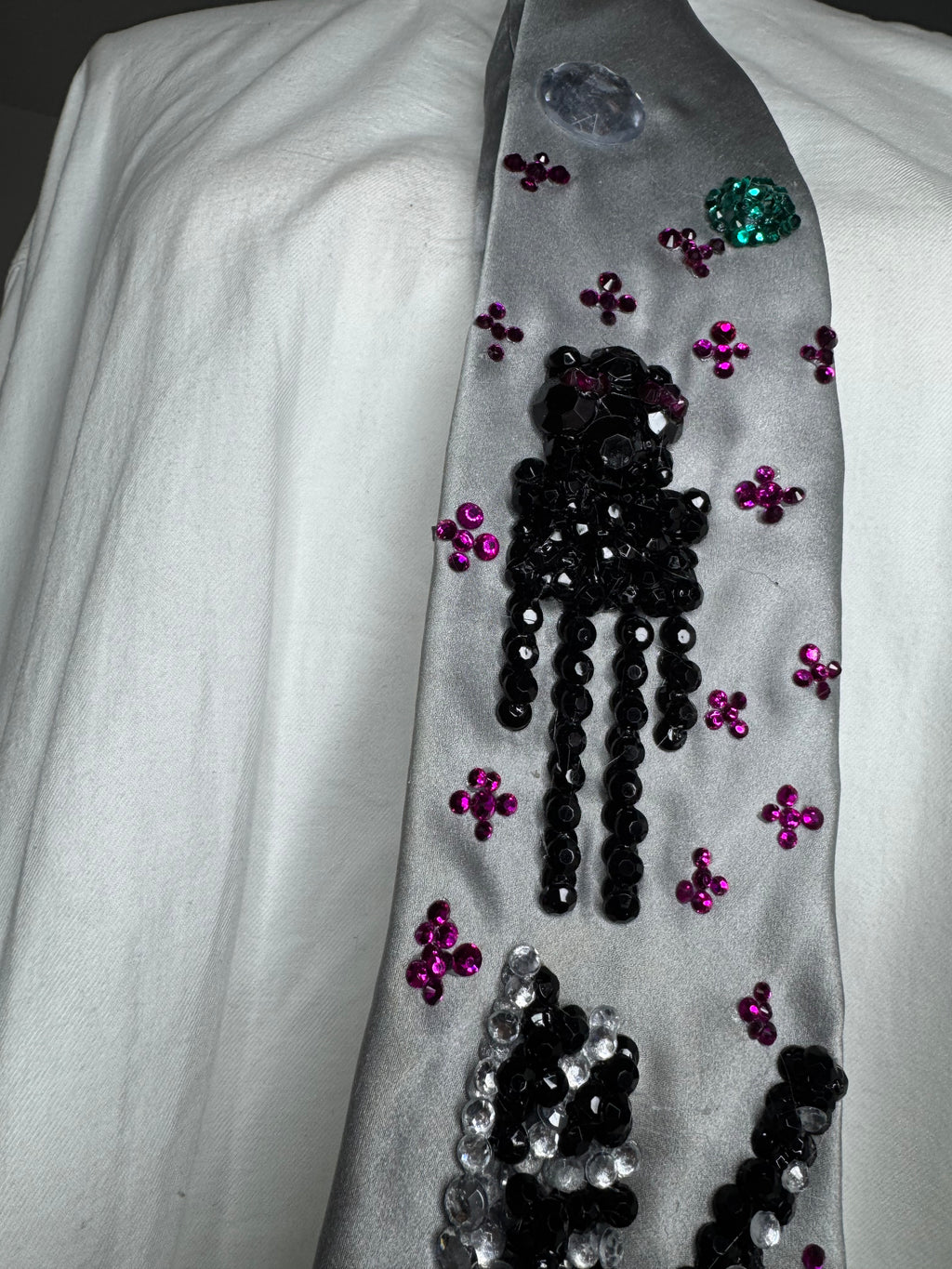 Grey Silk Enderman Near Enderpearl With Enderdragon Flying in Enderworld Minecraft Tie