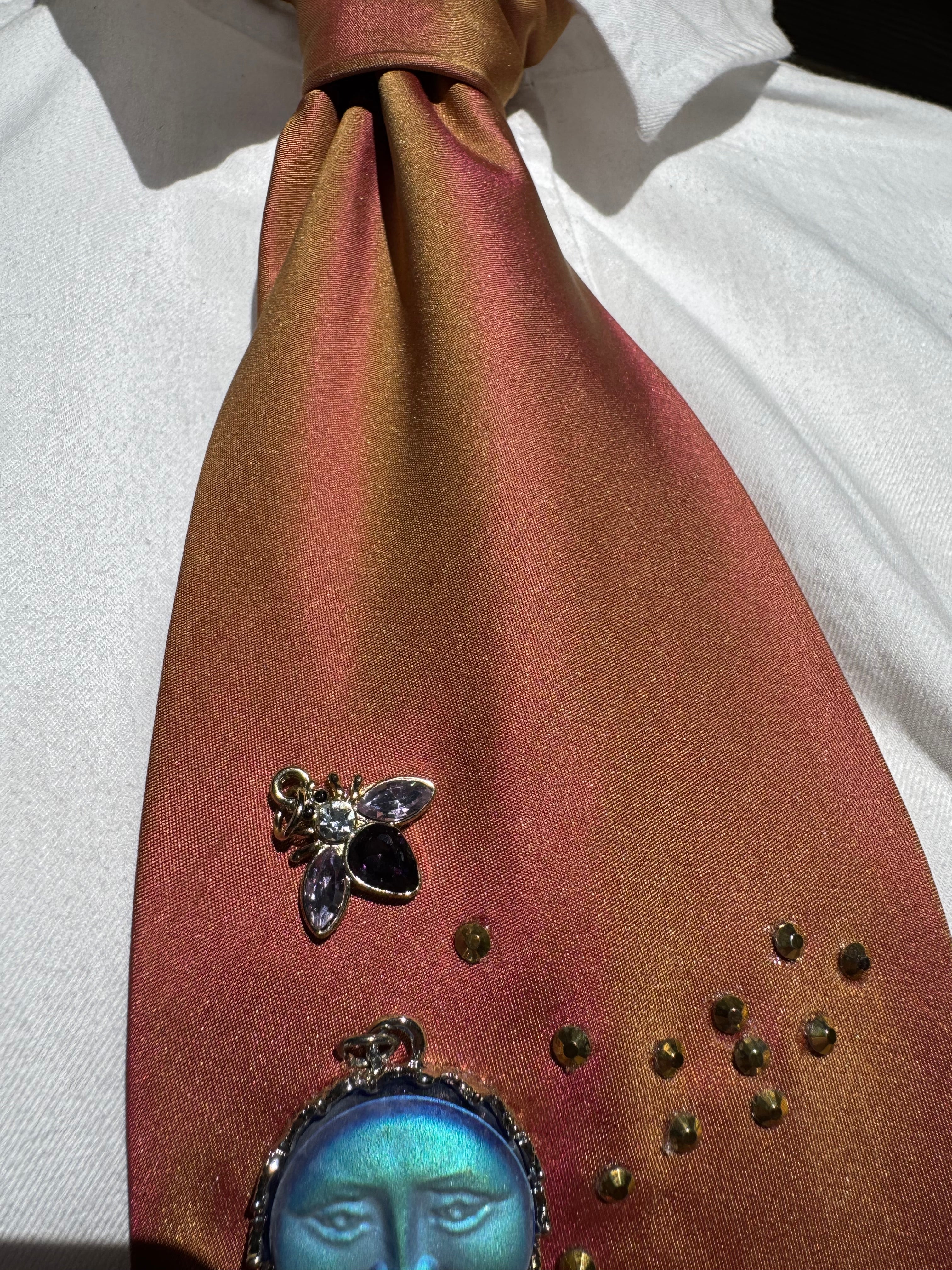 Burnt Orange Winne the Pooh Dreaming of Honeypot Honey Pool Tie