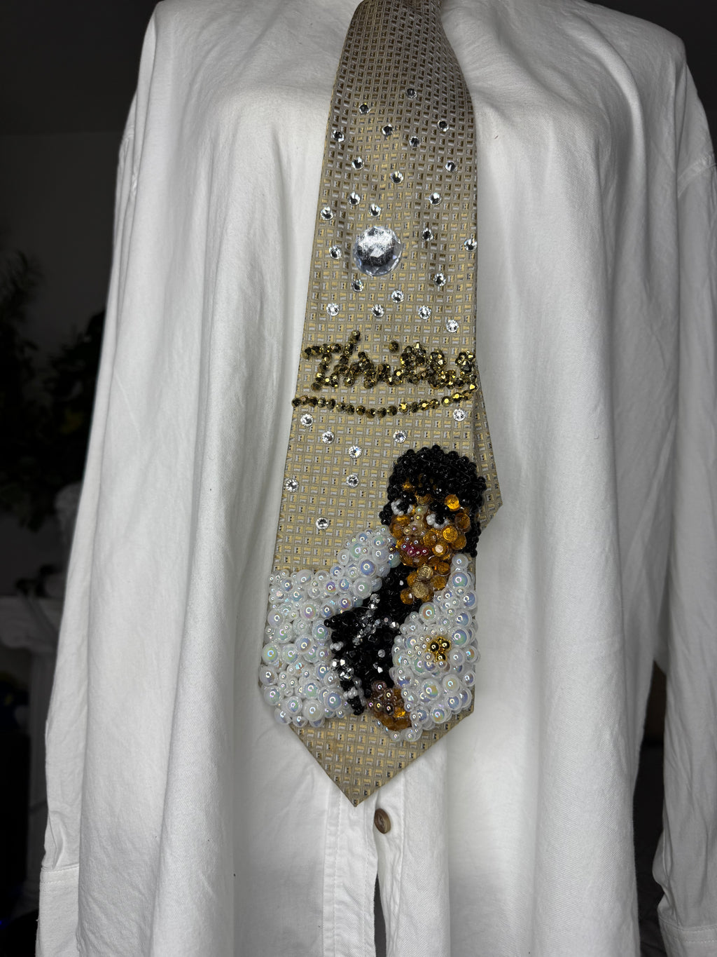 Gold Michael Jackson Thriller Album Cover Tie