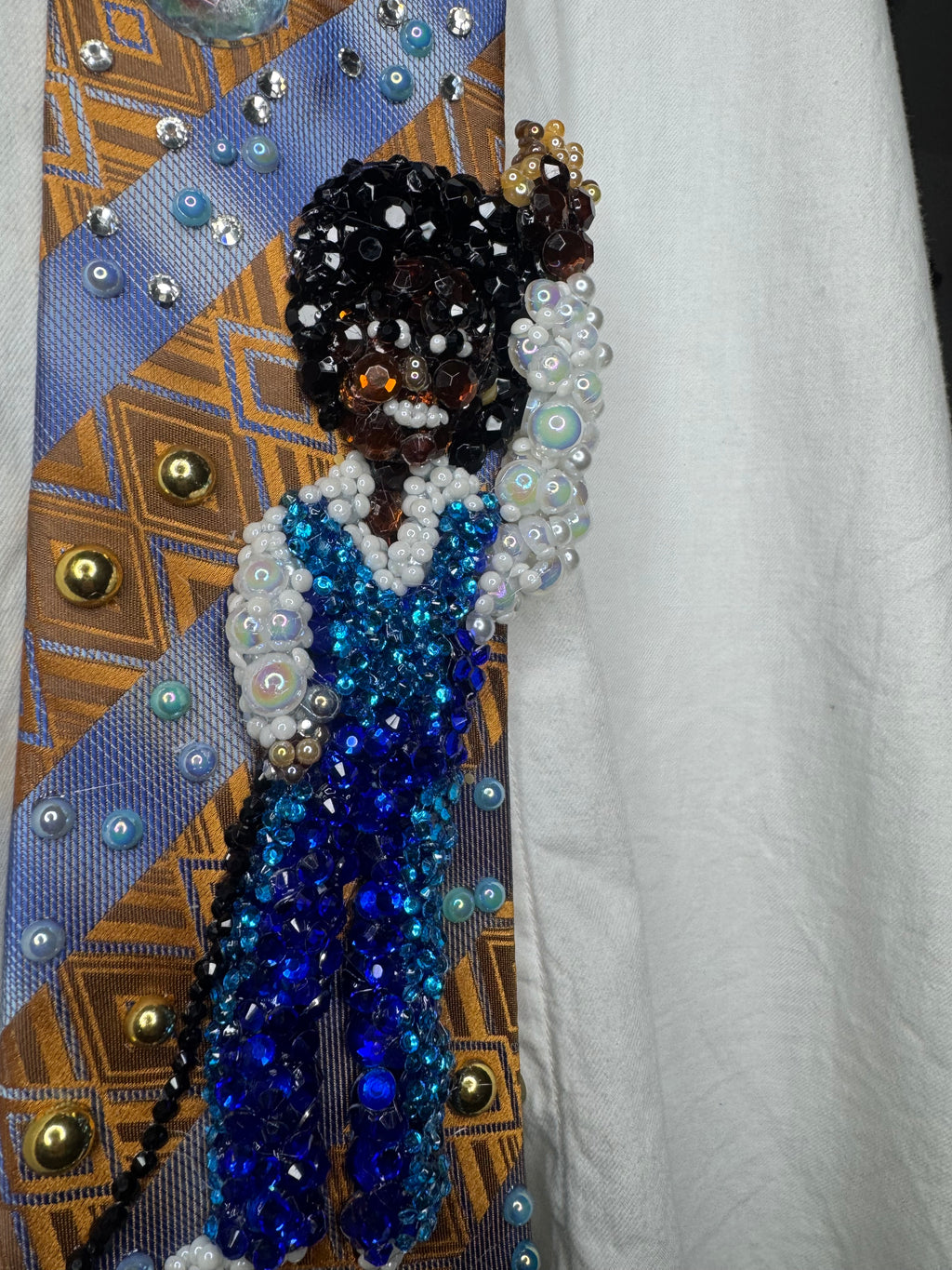 Orange and Blue Teen Michael Jackson in Two Tone Blue Outfit Performing on Tv Jacksons Era Tie