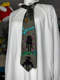 Green Endermans Themed Minecraft Tie