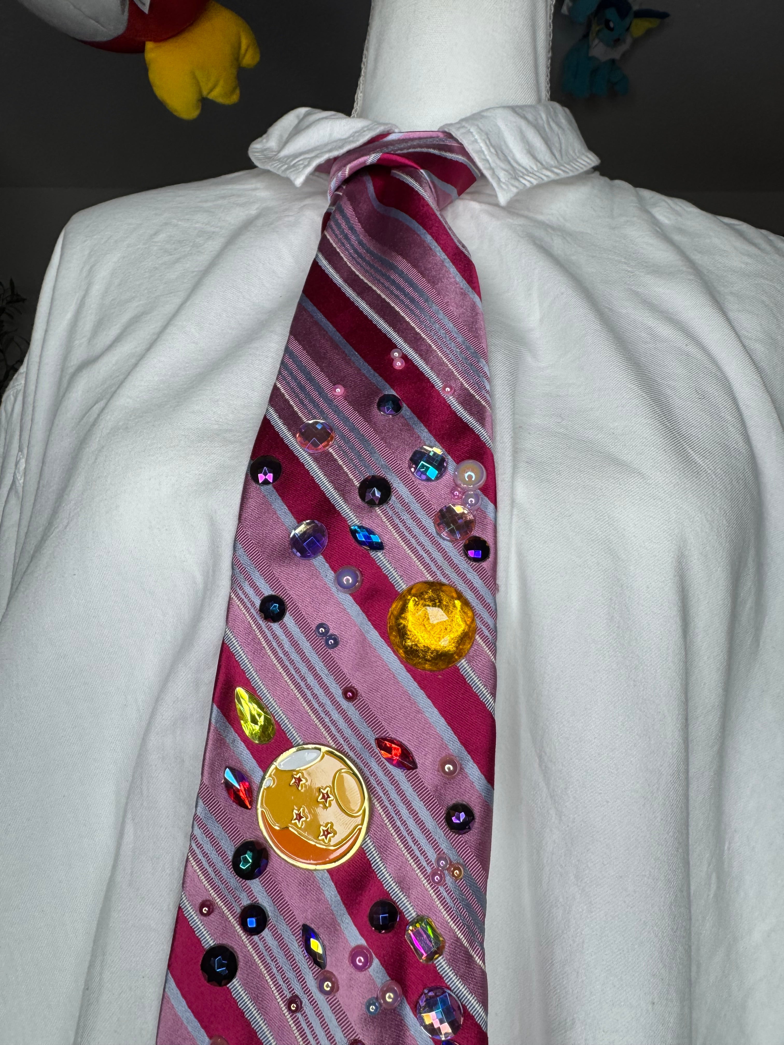Pink Striped Videl Aura Farming in Jewel Galaxy Dragon Ball Z Tie