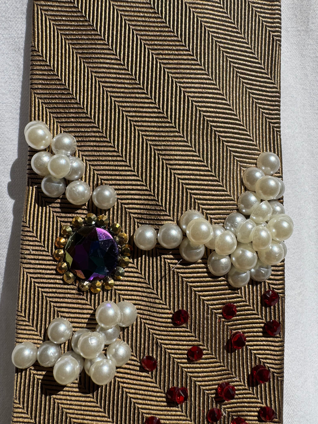 Beige Volcanic Eruption and Waves Crashing Nature Royalty Tie