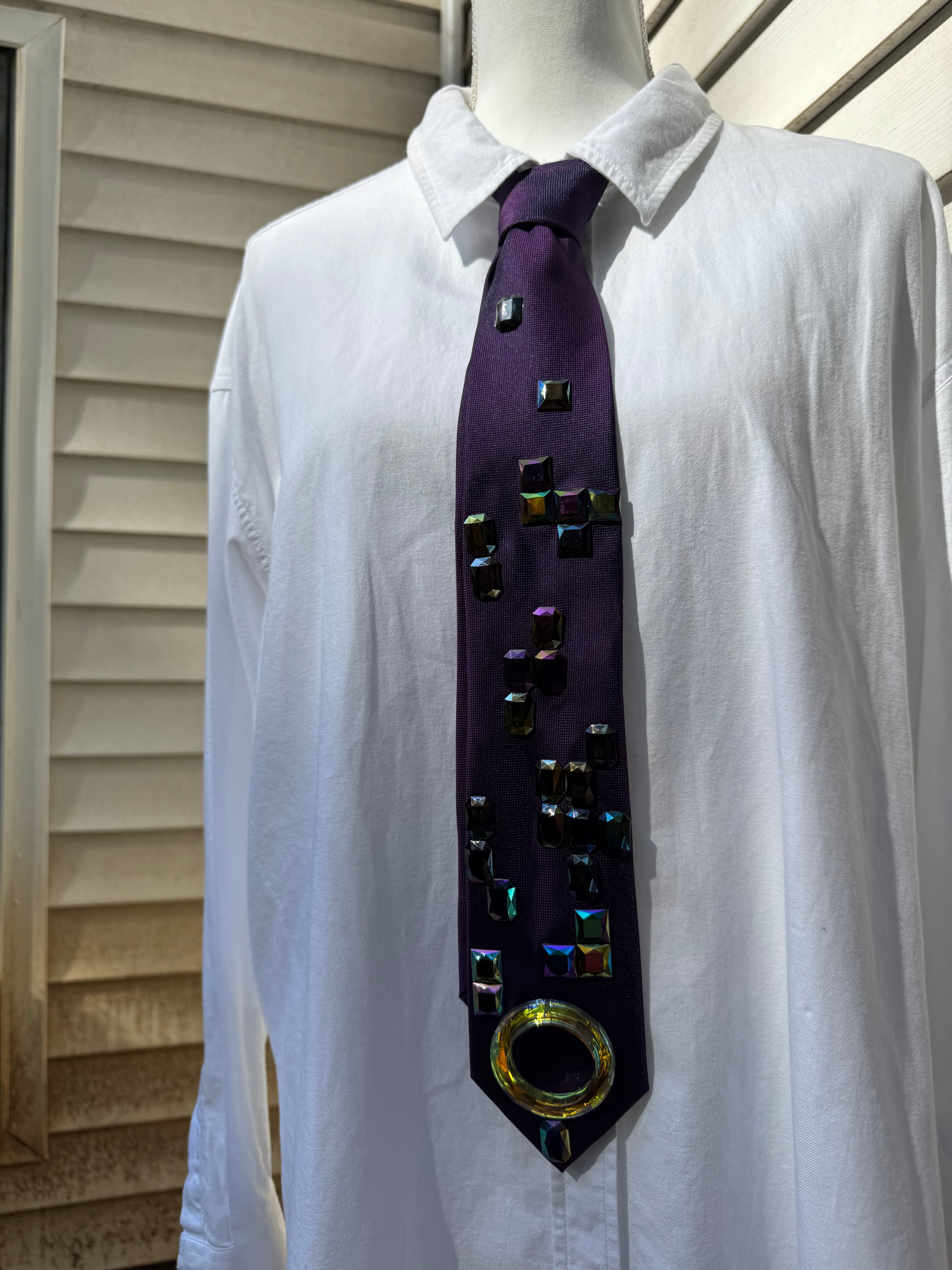 Purple Dark Iridescent Tetris Royalty Tie